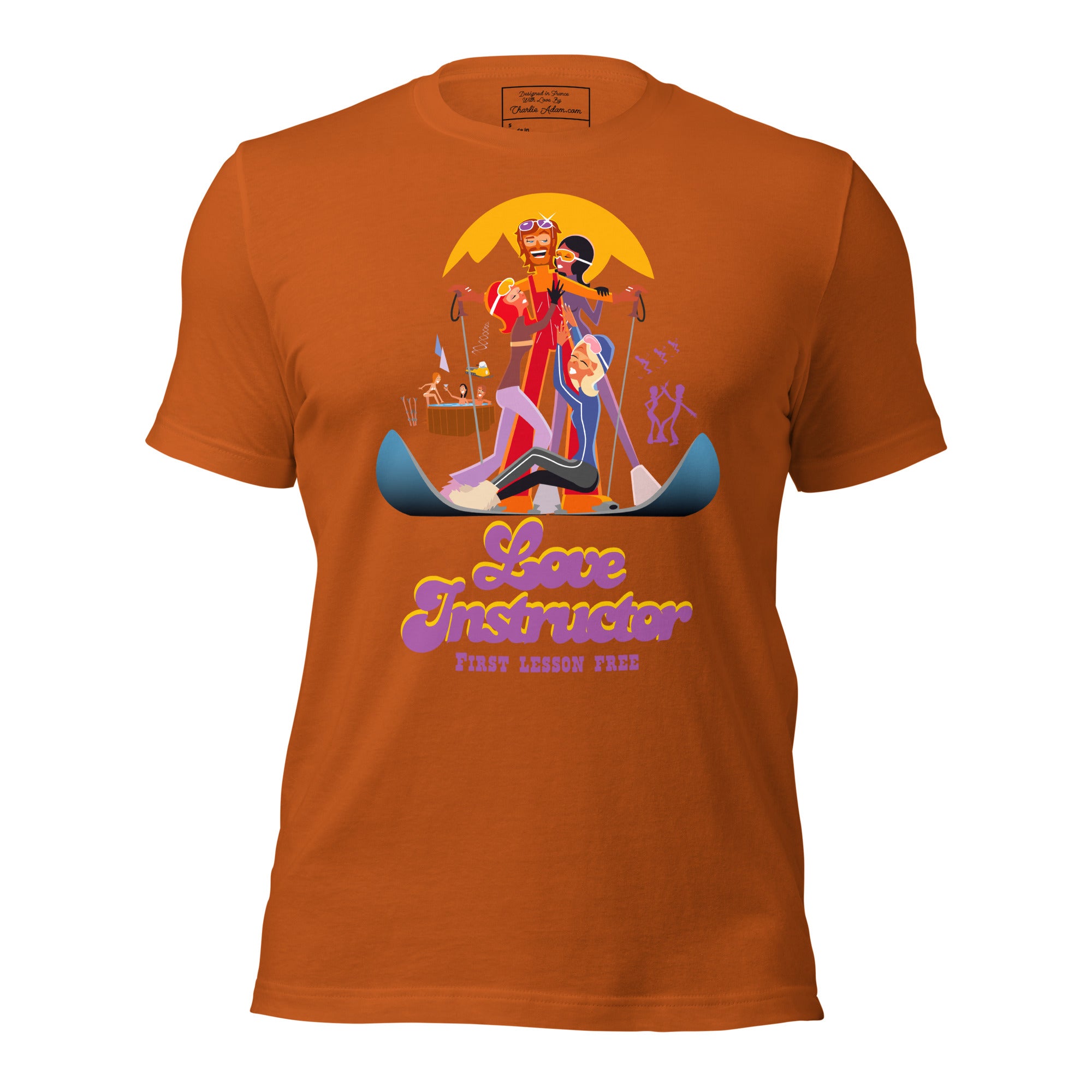 T-shirt en coton unisexe Love instructor First lesson free sur couleurs vives