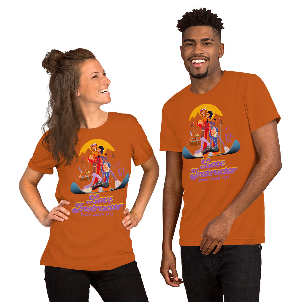 T-shirt en coton unisexe Love instructor First lesson free sur couleurs vives