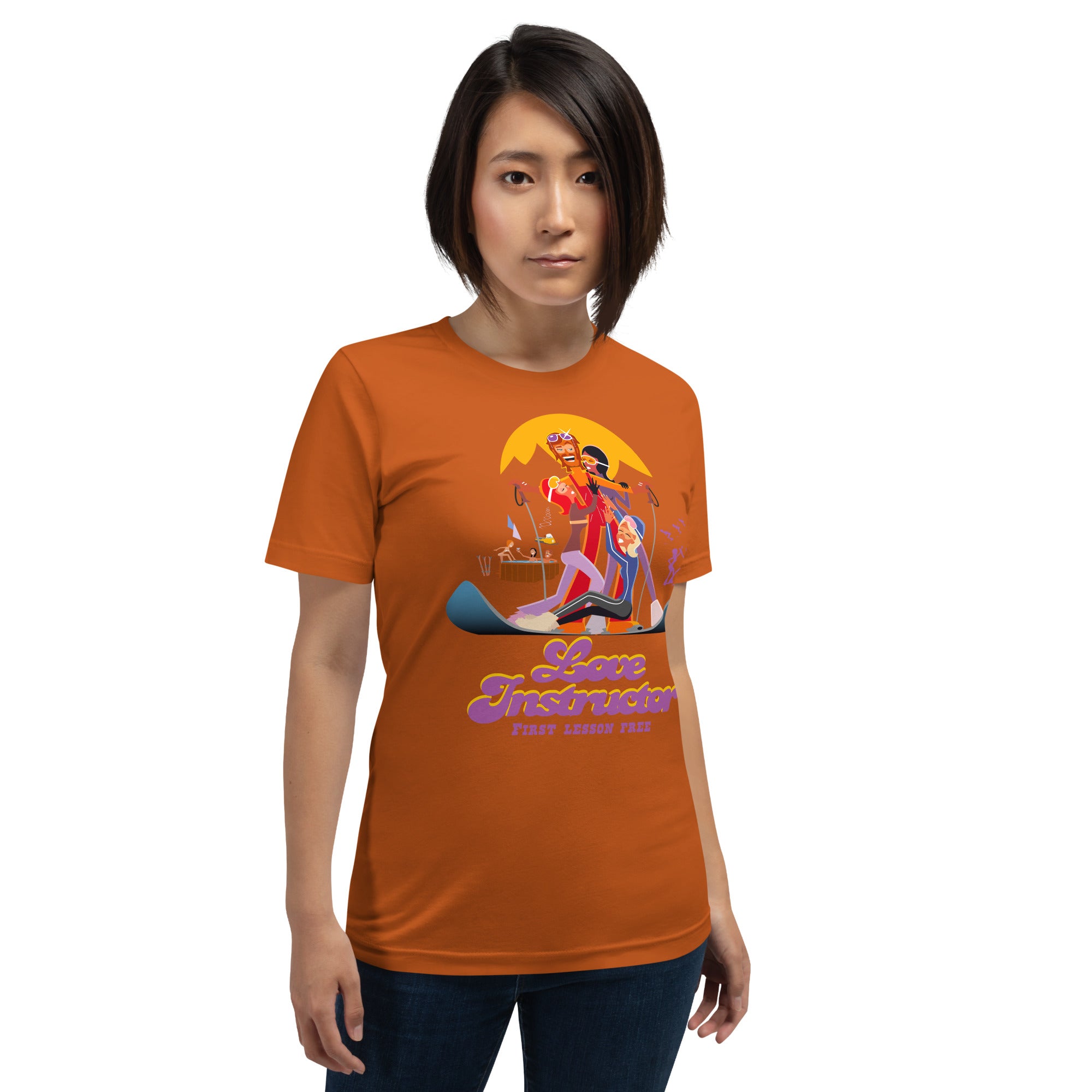 T-shirt en coton unisexe Love instructor First lesson free sur couleurs vives