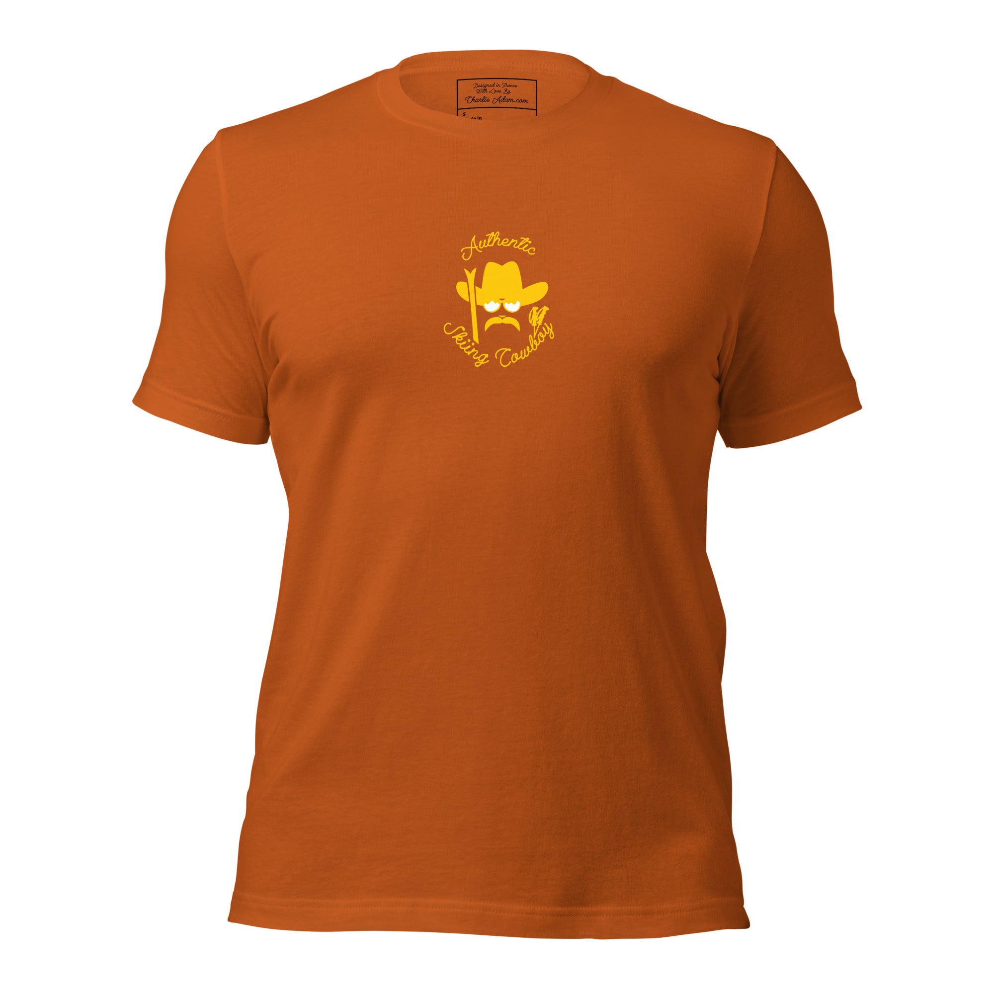 Unisex t-shirt Authentic Skiing Cowboy on bright colors