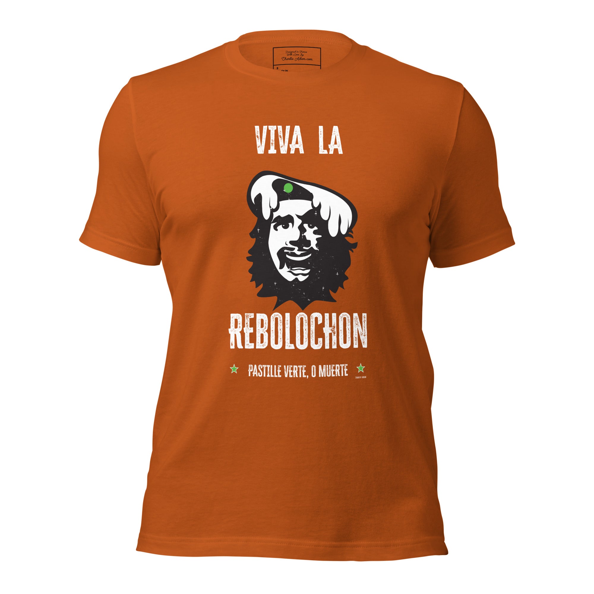 T-shirt en coton unisexe Viva la Rebolochon sur couleurs vives