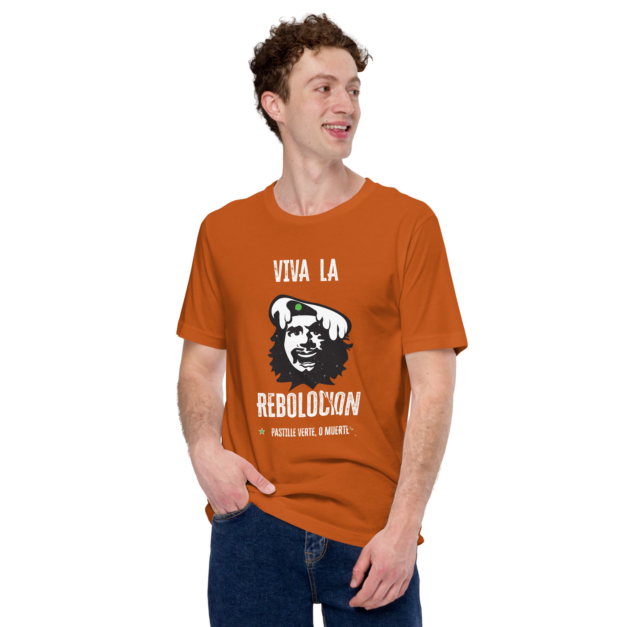 T-shirt en coton unisexe Viva la Rebolochon sur couleurs vives