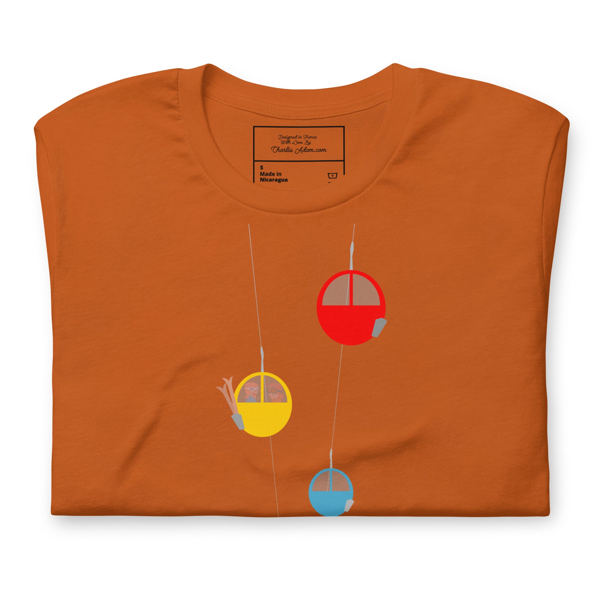 T-shirt en coton unisexe Gondolas in the mist sur couleurs vives