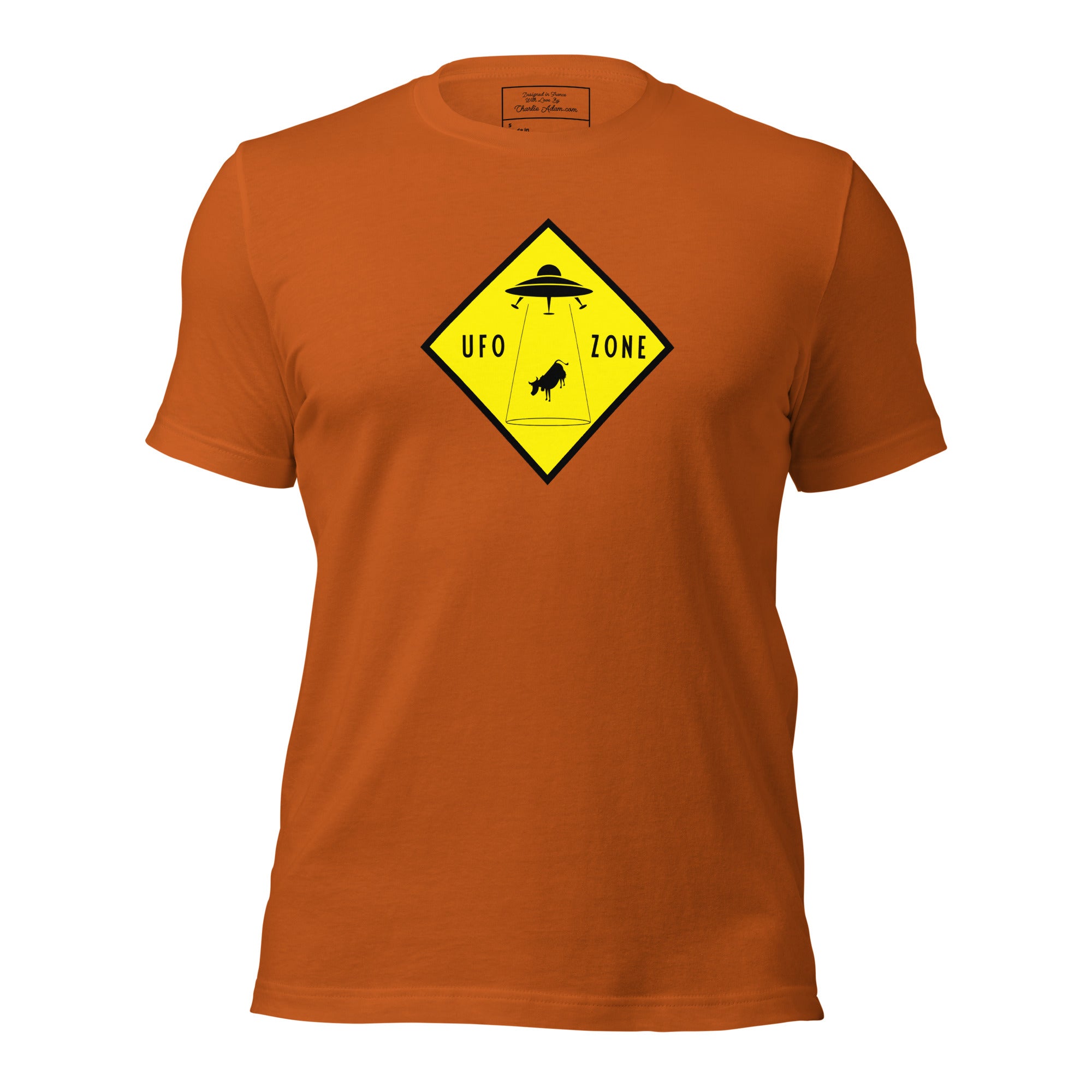 Unisex cotton t-shirt UFO Zone on bright colors