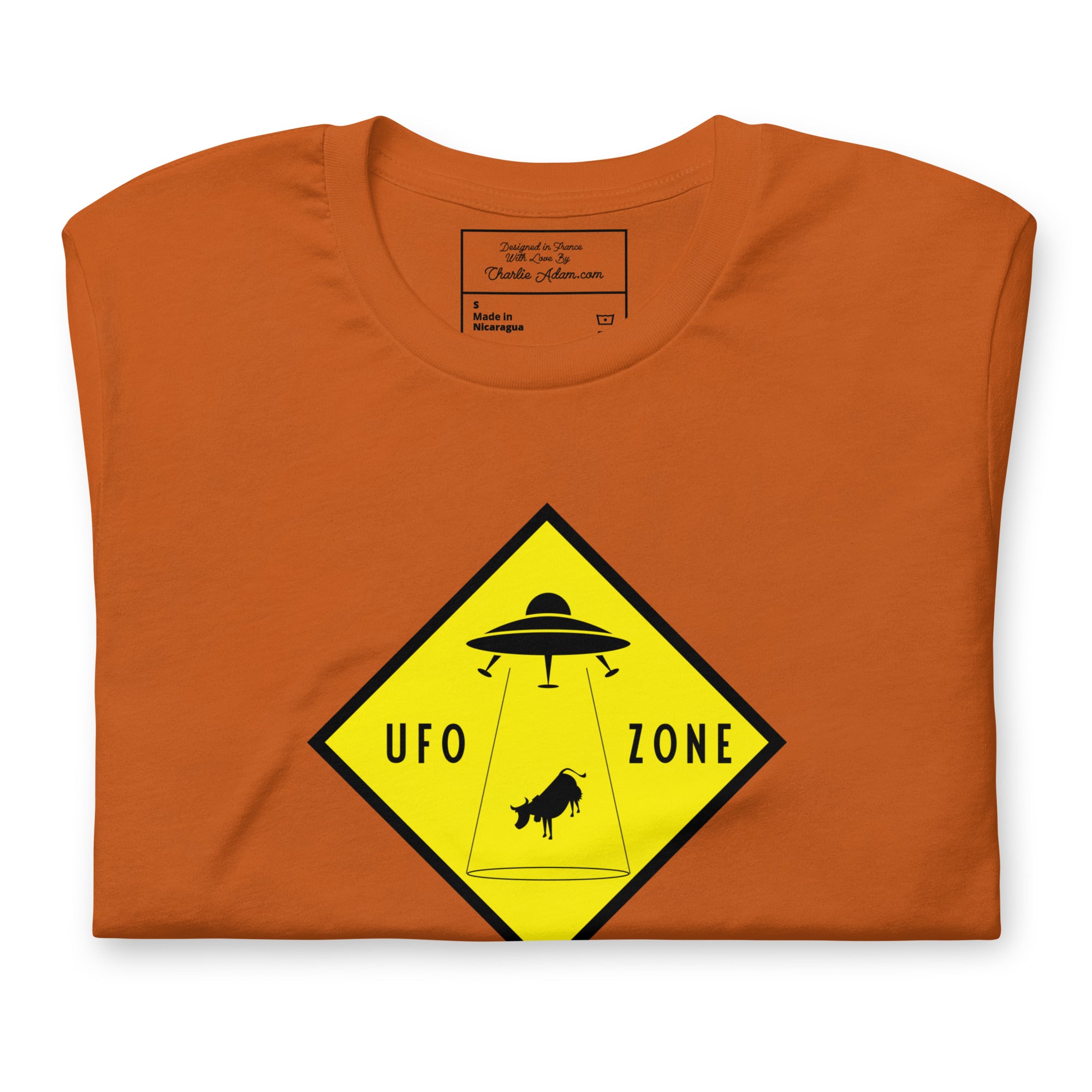 Unisex cotton t-shirt UFO Zone on bright colors
