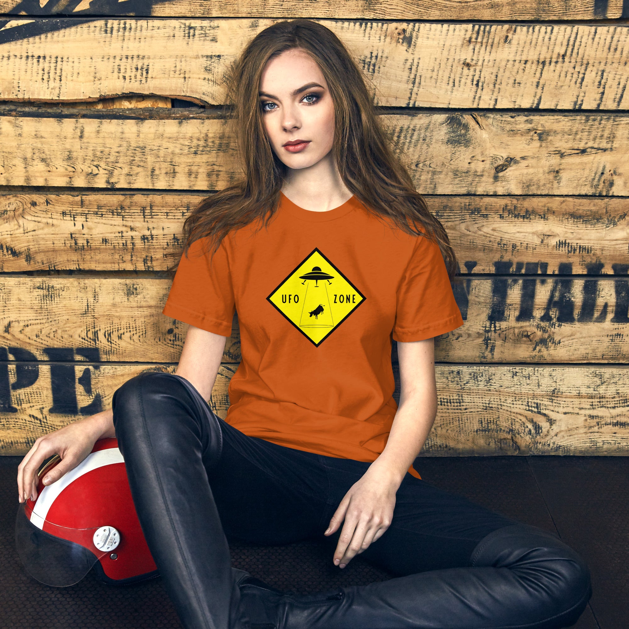 Unisex cotton t-shirt UFO Zone on bright colors
