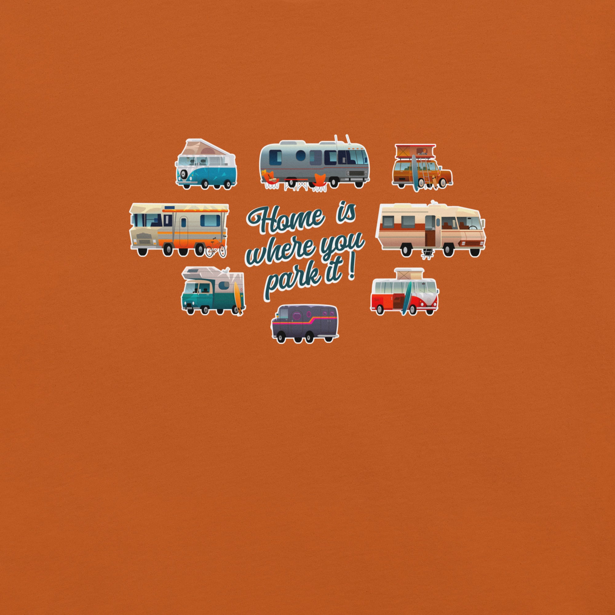 T-shirt en coton unisexe Square Vintage Campers sur couleurs vives