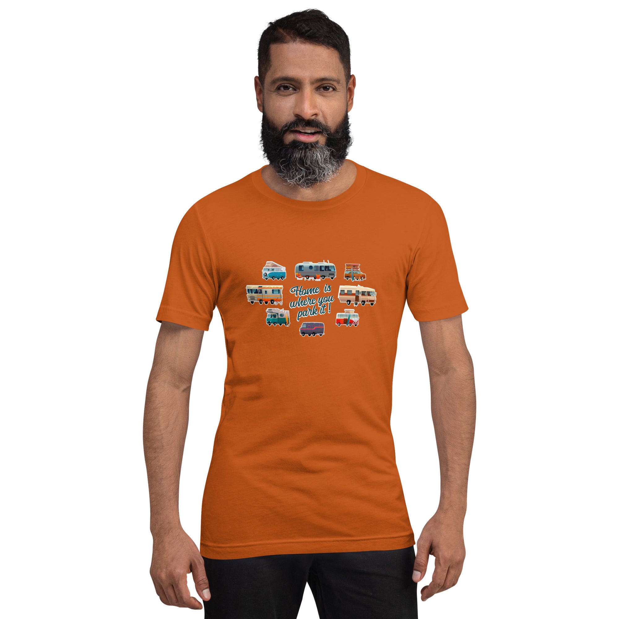 T-shirt en coton unisexe Square Vintage Campers sur couleurs vives