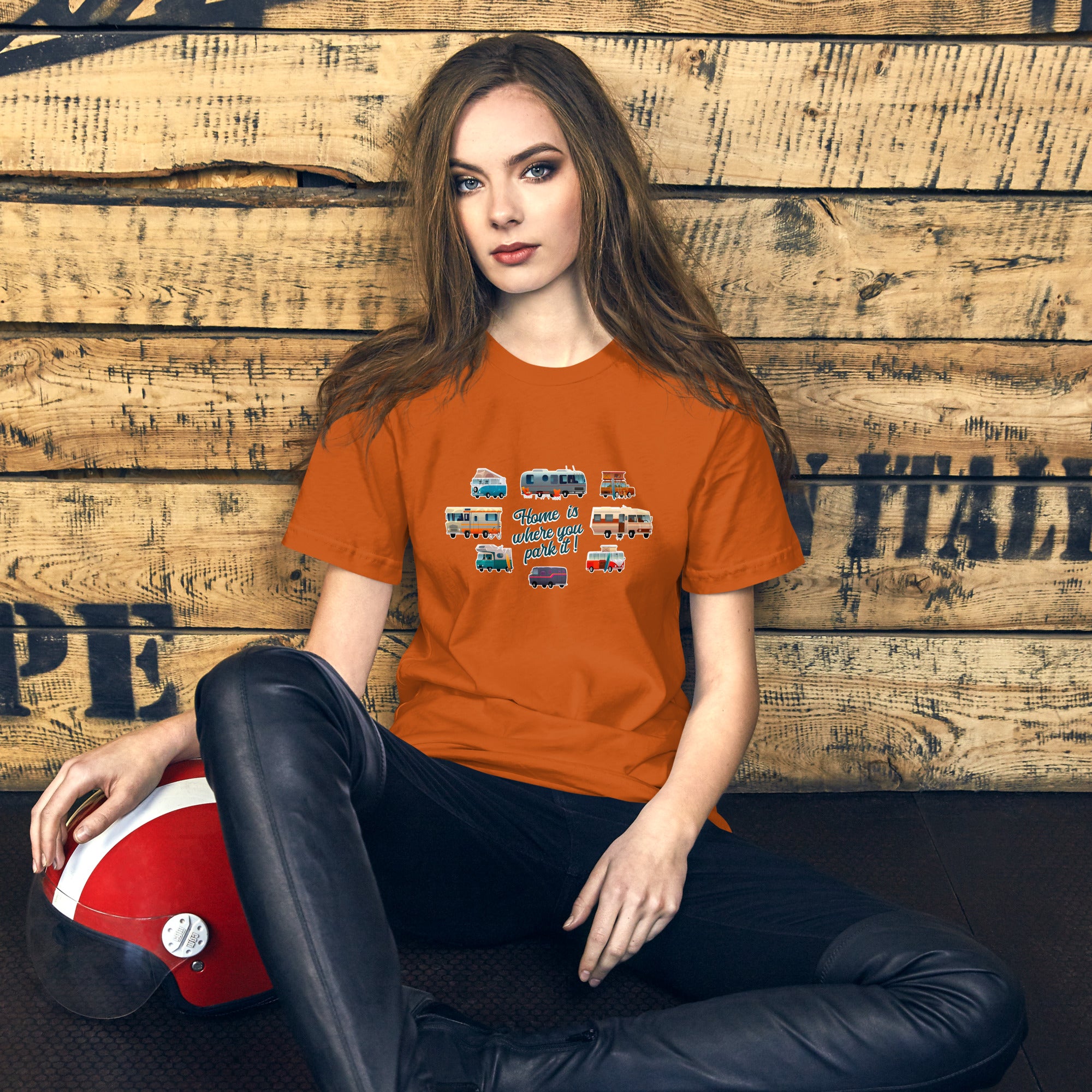 T-shirt en coton unisexe Square Vintage Campers sur couleurs vives