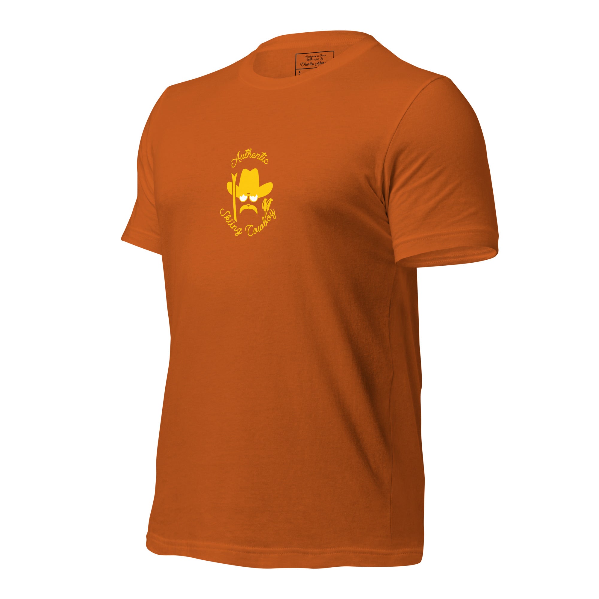 Unisex t-shirt Authentic Skiing Cowboy on bright colors