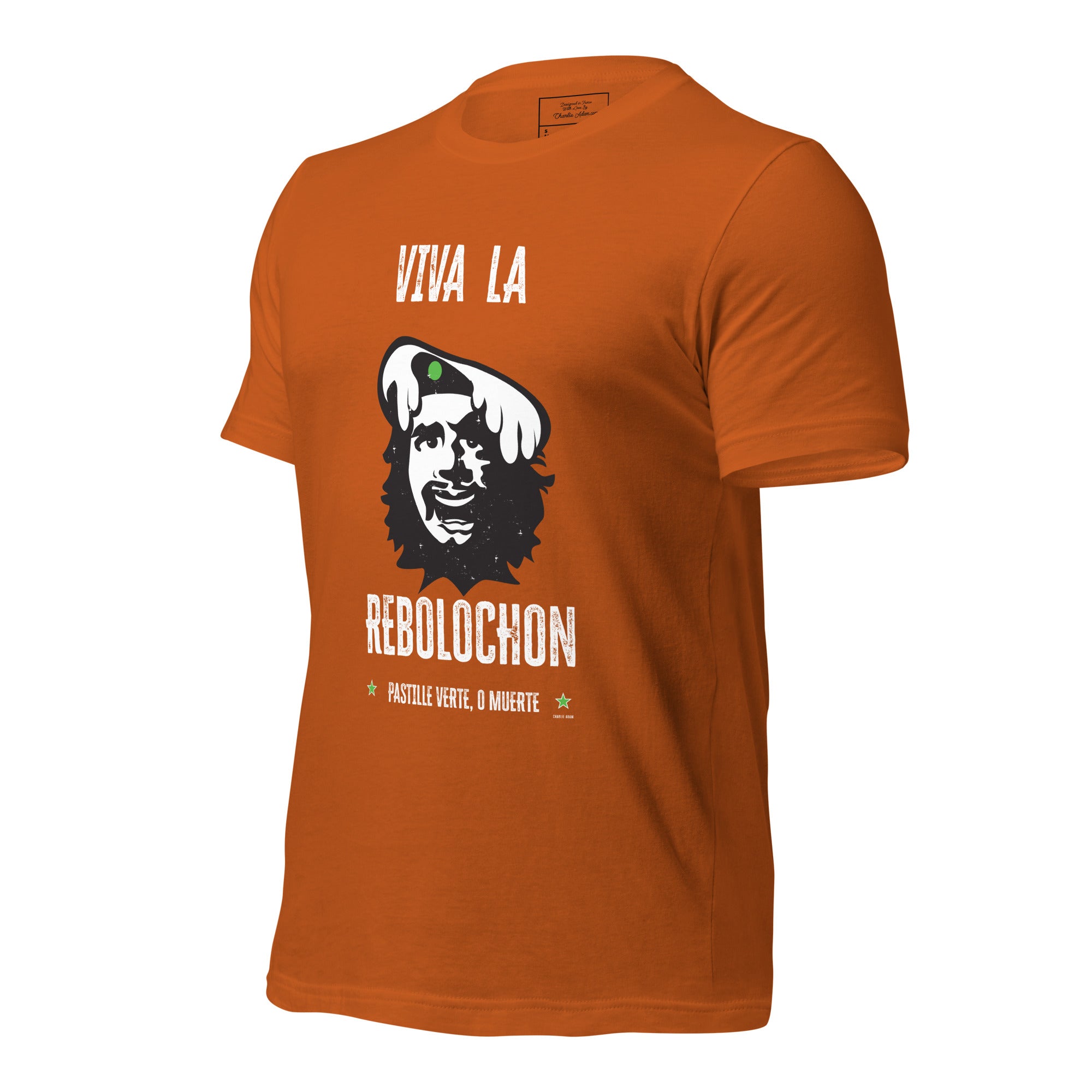 T-shirt en coton unisexe Viva la Rebolochon sur couleurs vives