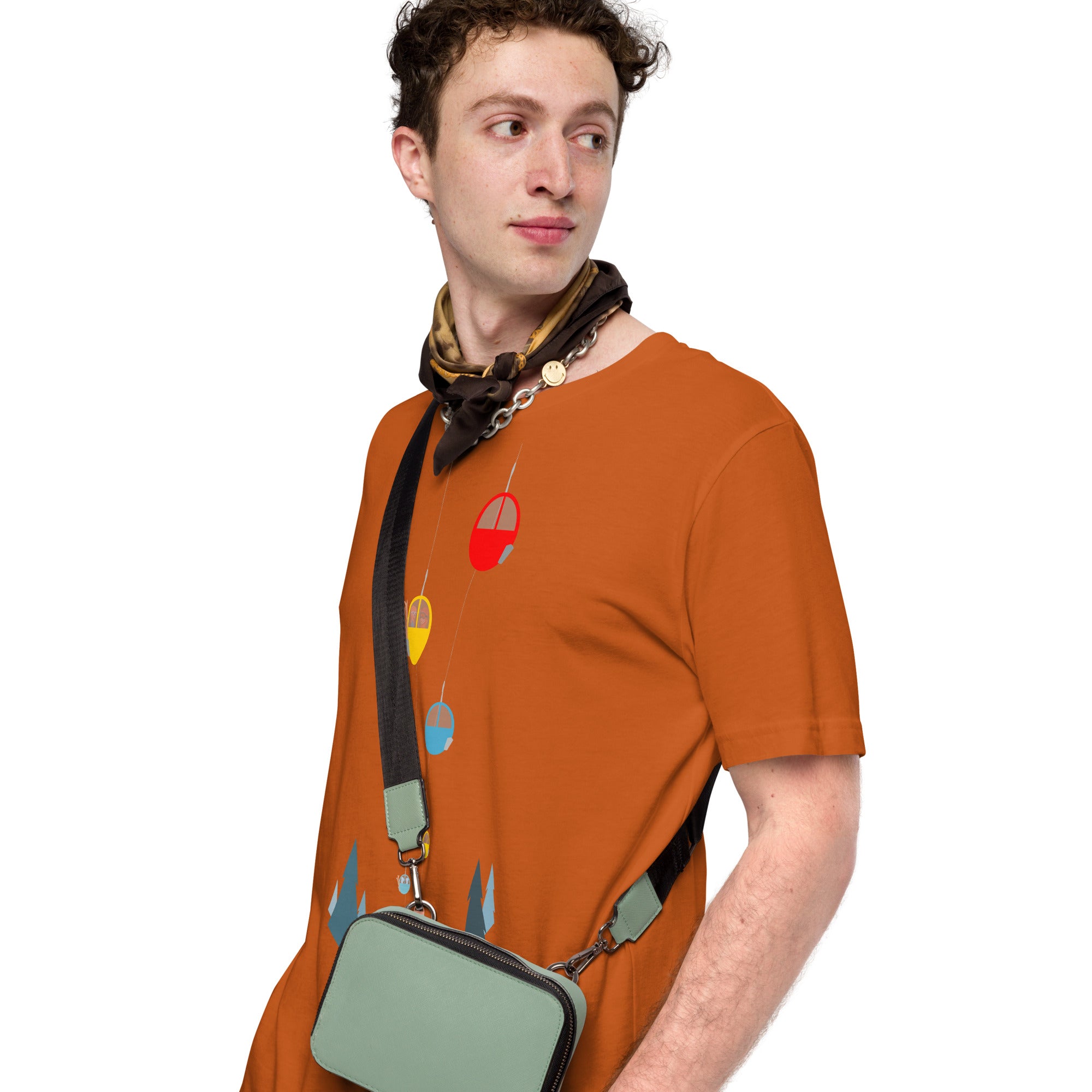 T-shirt en coton unisexe Gondolas in the mist sur couleurs vives