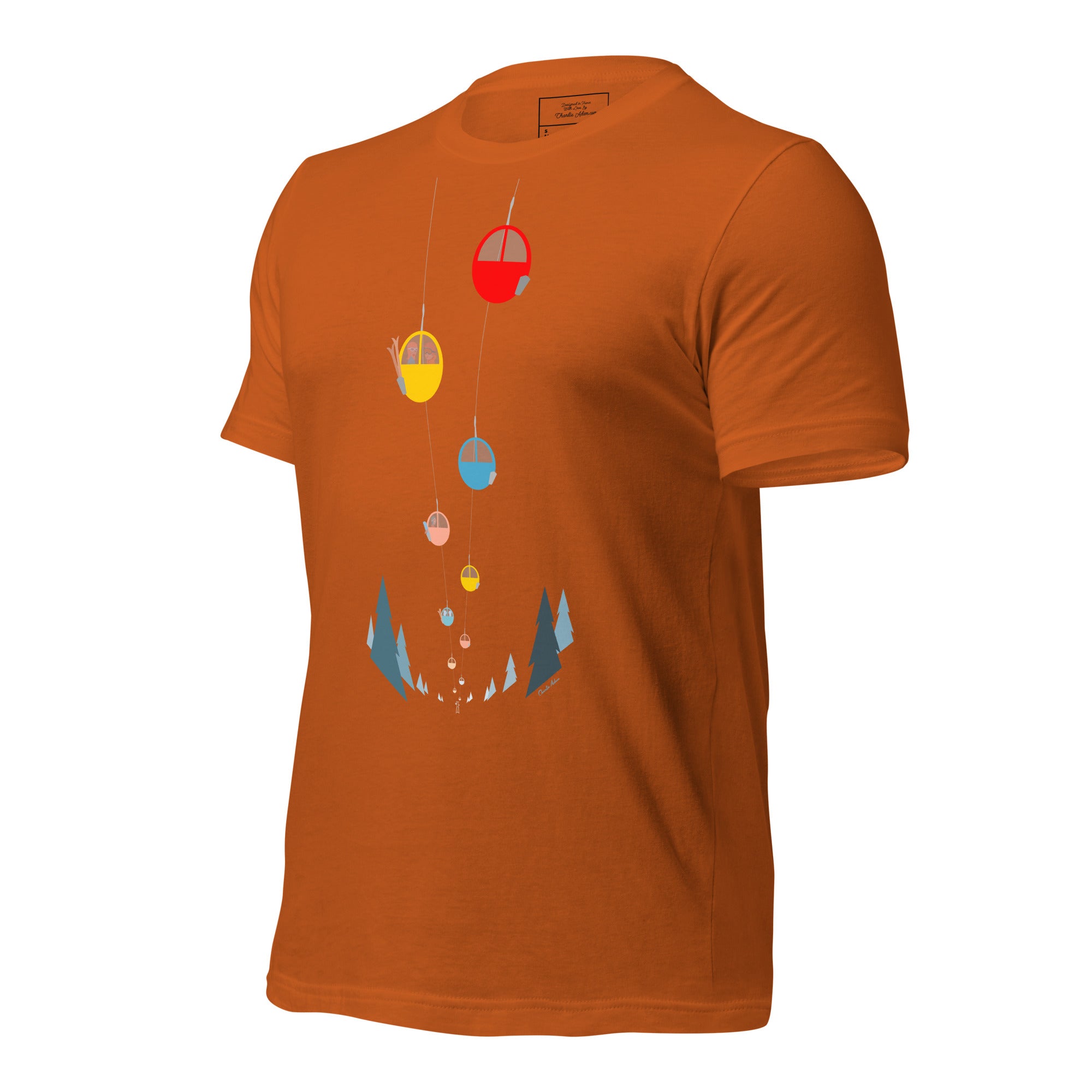 T-shirt en coton unisexe Gondolas in the mist sur couleurs vives