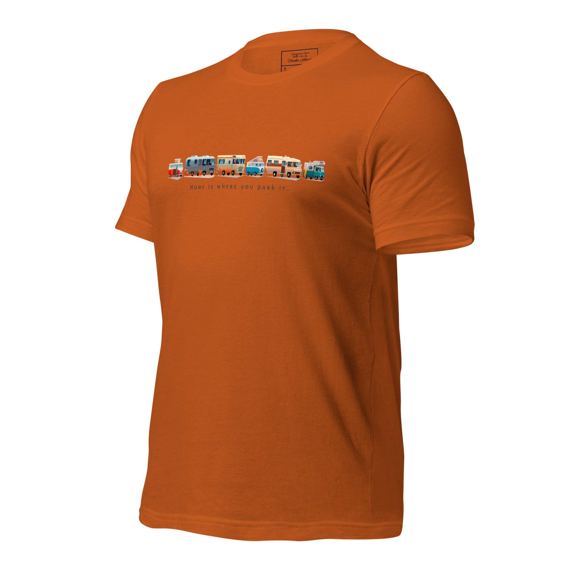 Unisex cotton t-shirt Vintage Campers on bright colors