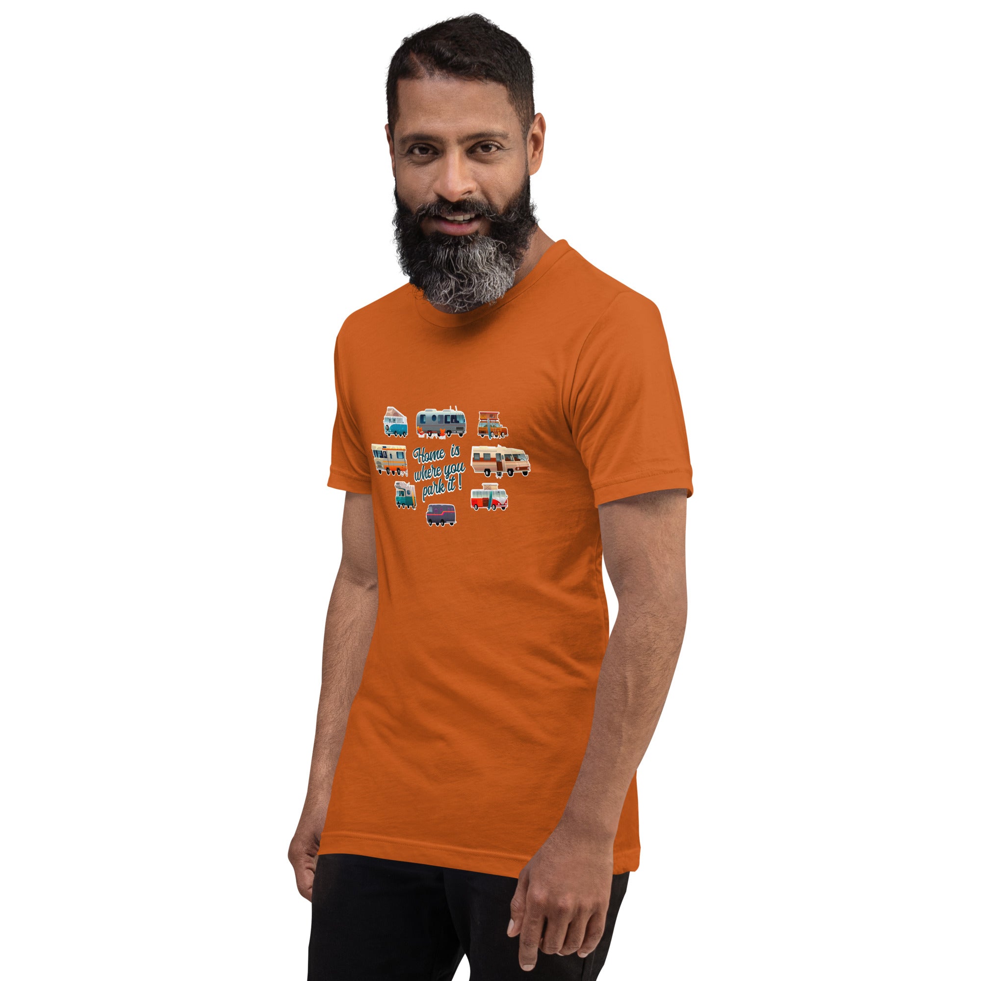 T-shirt en coton unisexe Square Vintage Campers sur couleurs vives