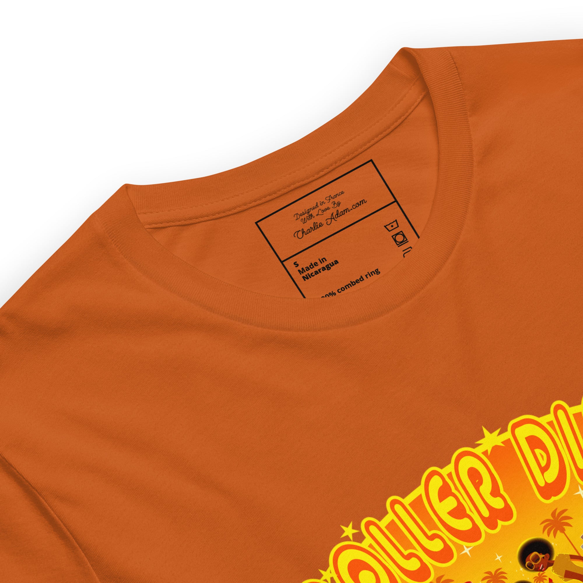 T-shirt en coton unisexe Roller Disco 1975 sur couleurs vives