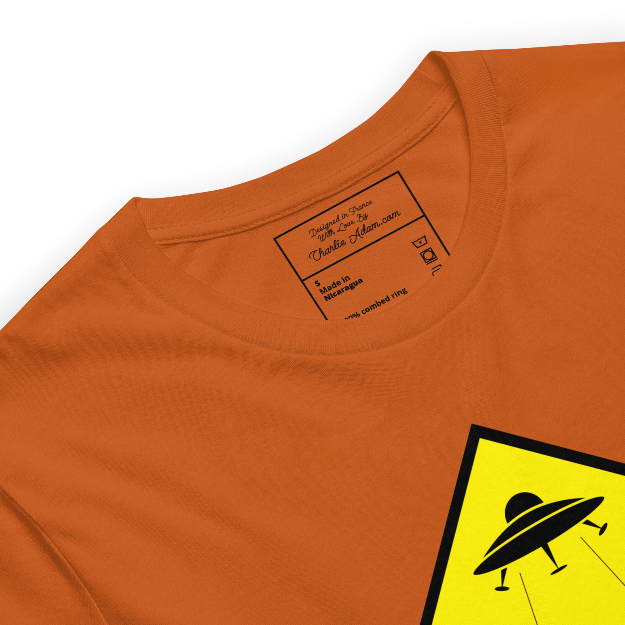 Unisex cotton t-shirt UFO Zone on bright colors