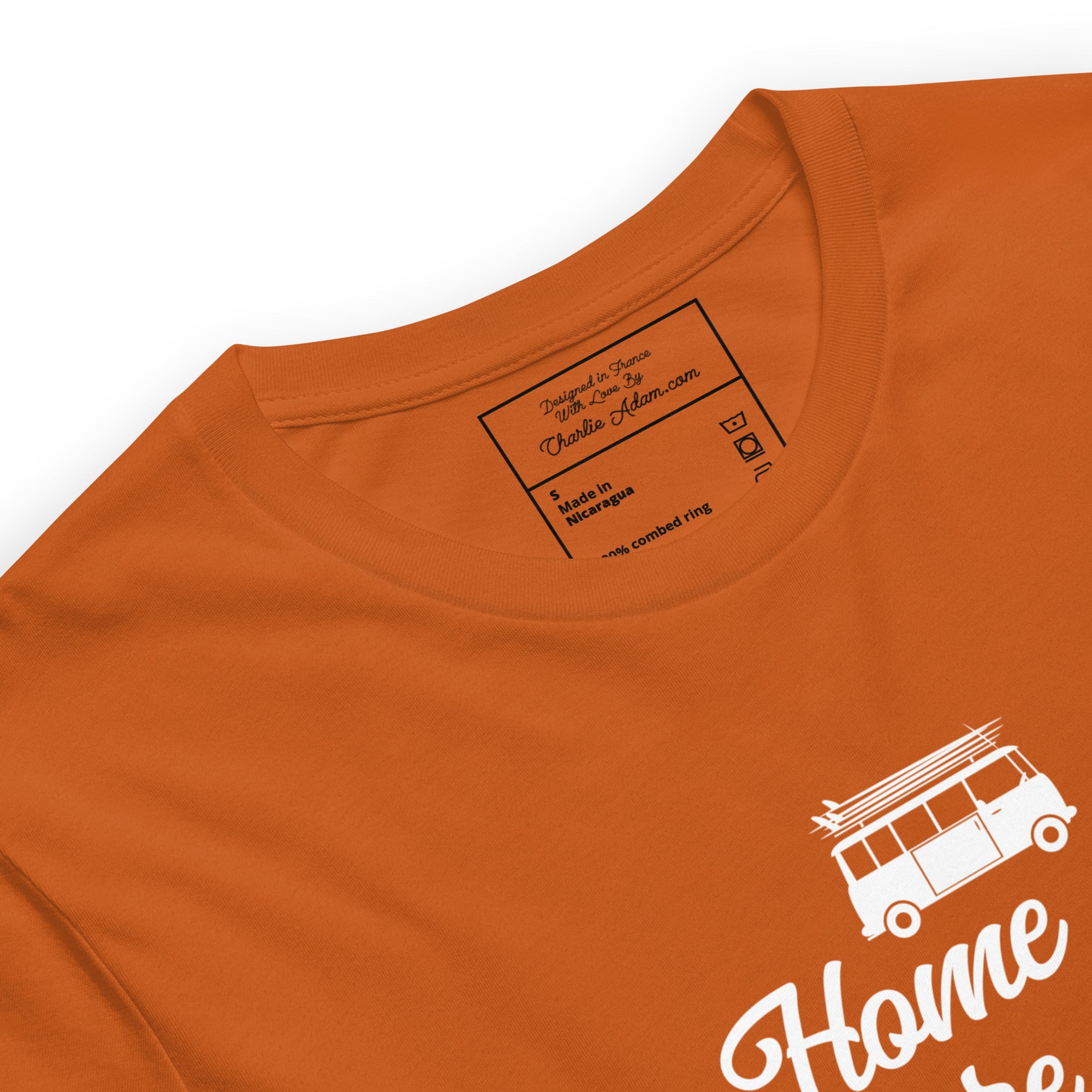 T-shirt en coton unisexe White Surf Combi sur couleurs vives