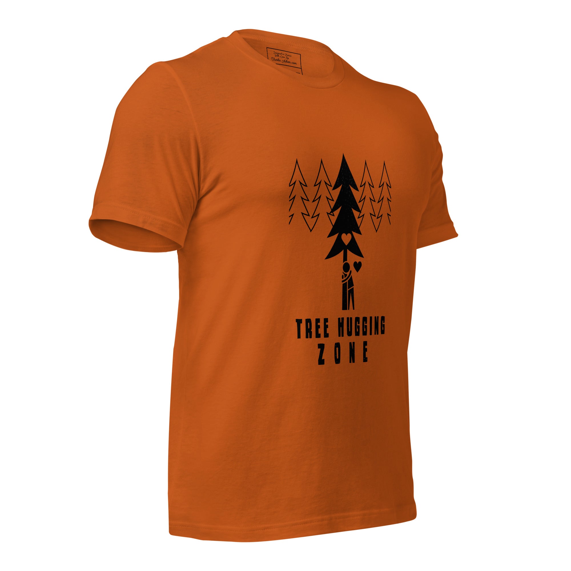 Unisex cotton t-shirt Tree hugging zone on bright colors