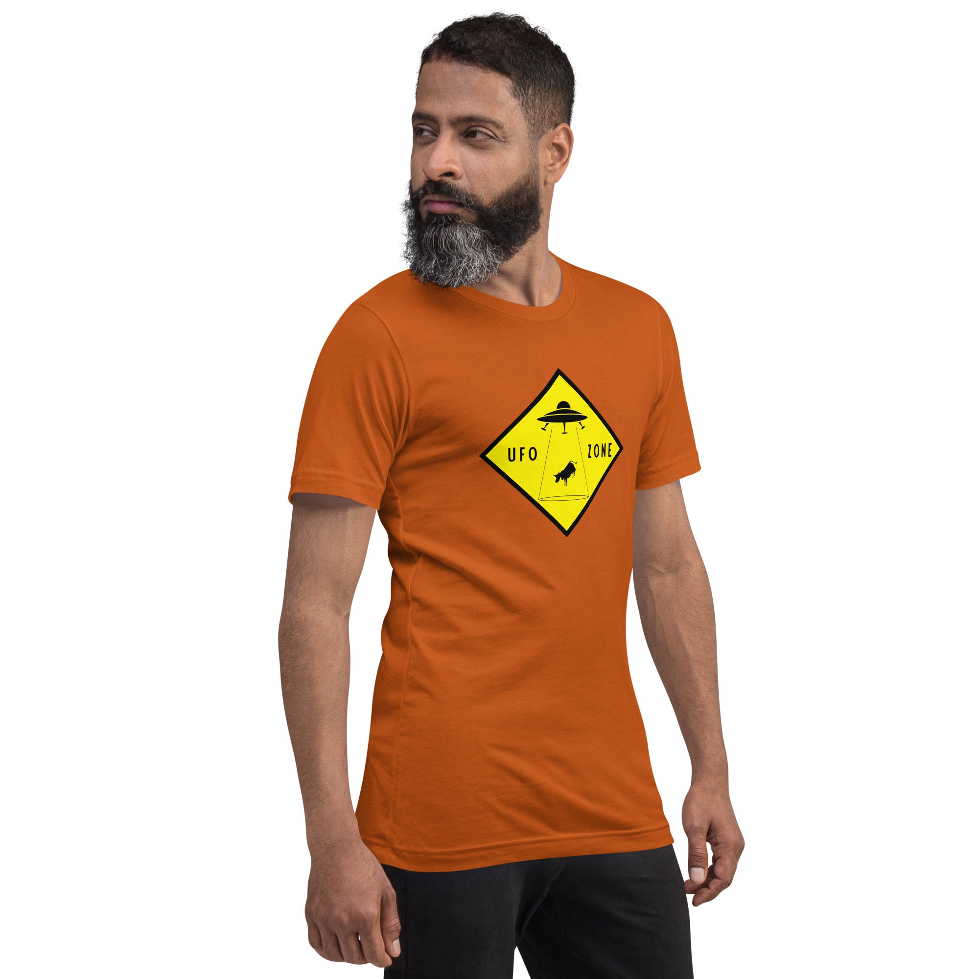 Unisex cotton t-shirt UFO Zone on bright colors