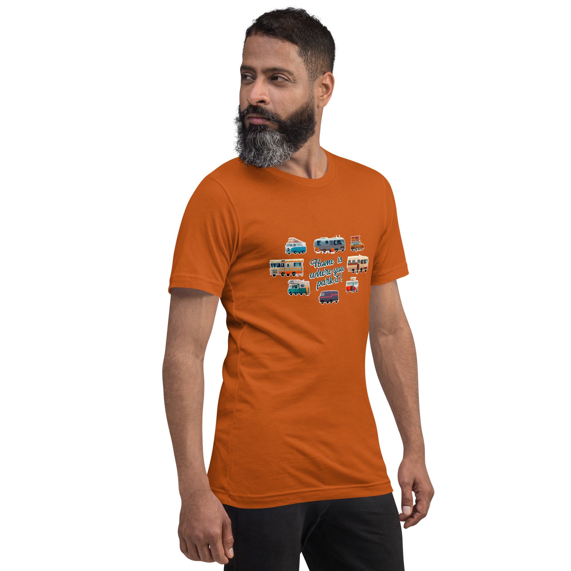 T-shirt en coton unisexe Square Vintage Campers sur couleurs vives