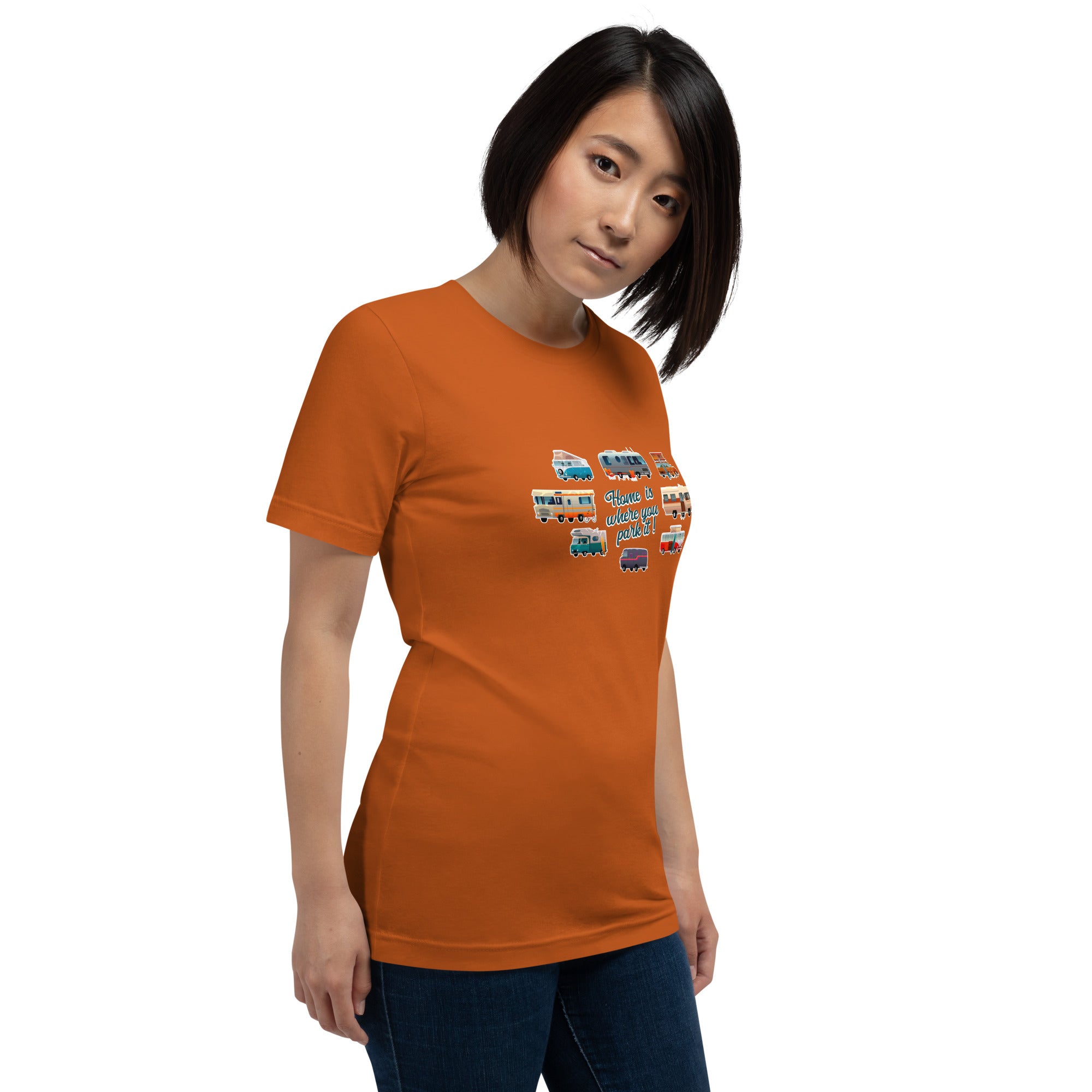 T-shirt en coton unisexe Square Vintage Campers sur couleurs vives