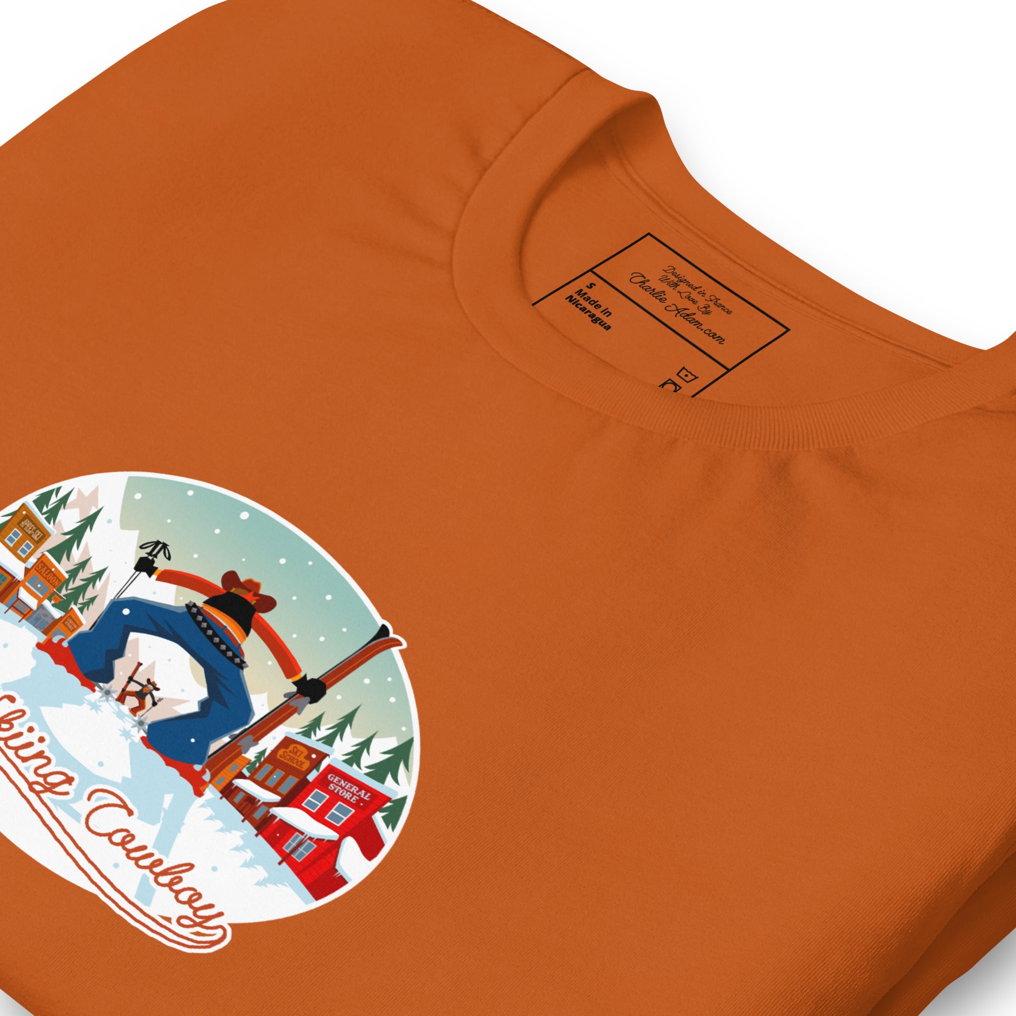 T-shirt en coton unisexe Ski Fight at OK Corral sur couleurs vives