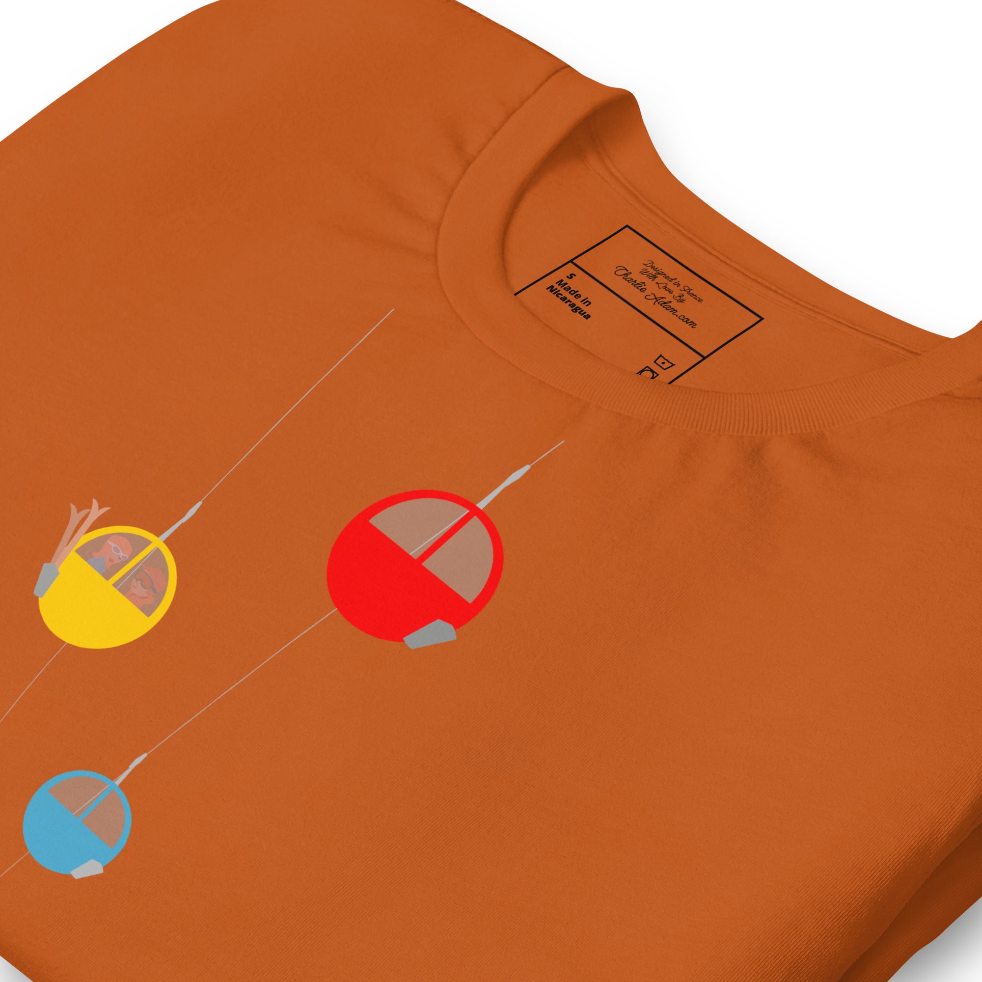 T-shirt en coton unisexe Gondolas in the mist sur couleurs vives
