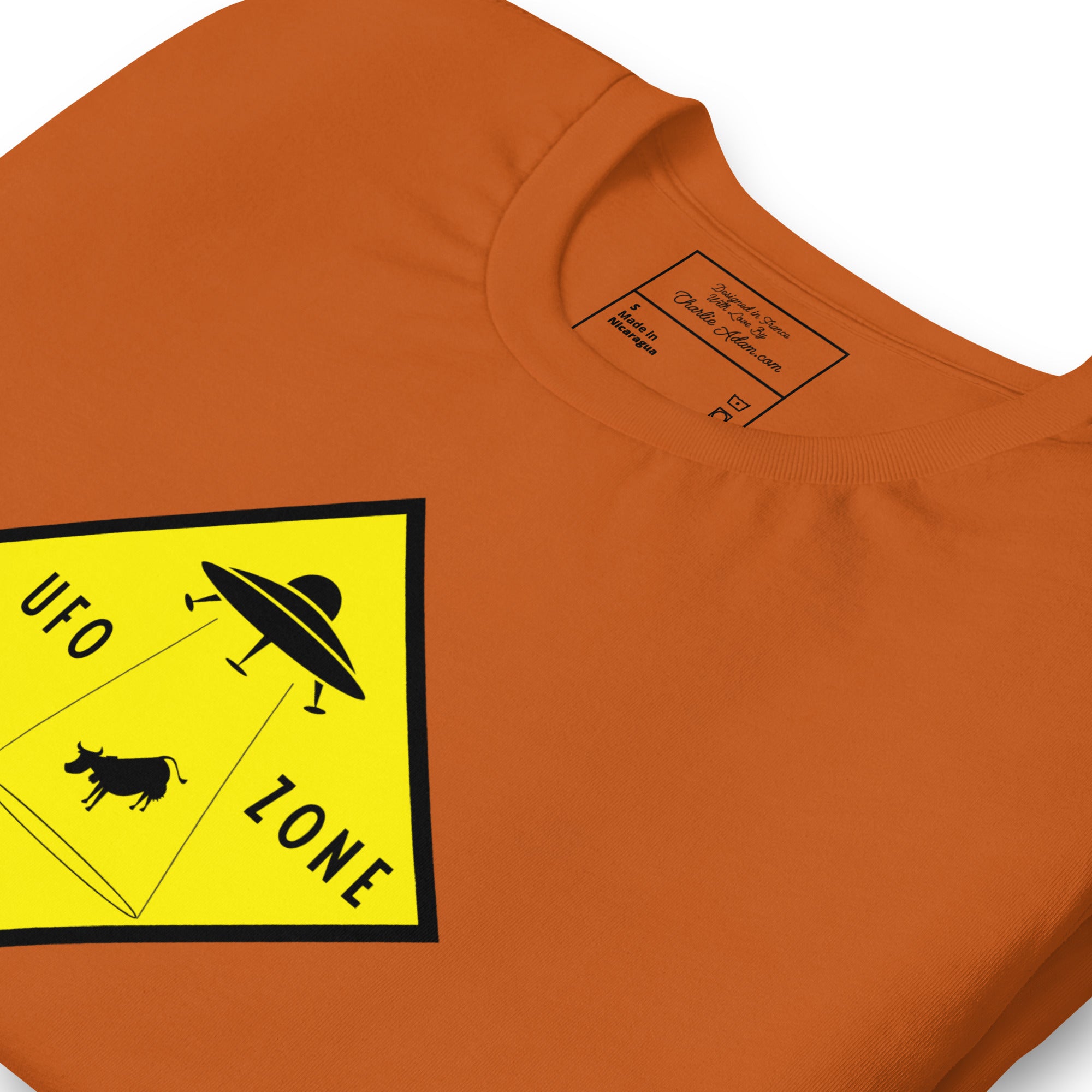 Unisex cotton t-shirt UFO Zone on bright colors