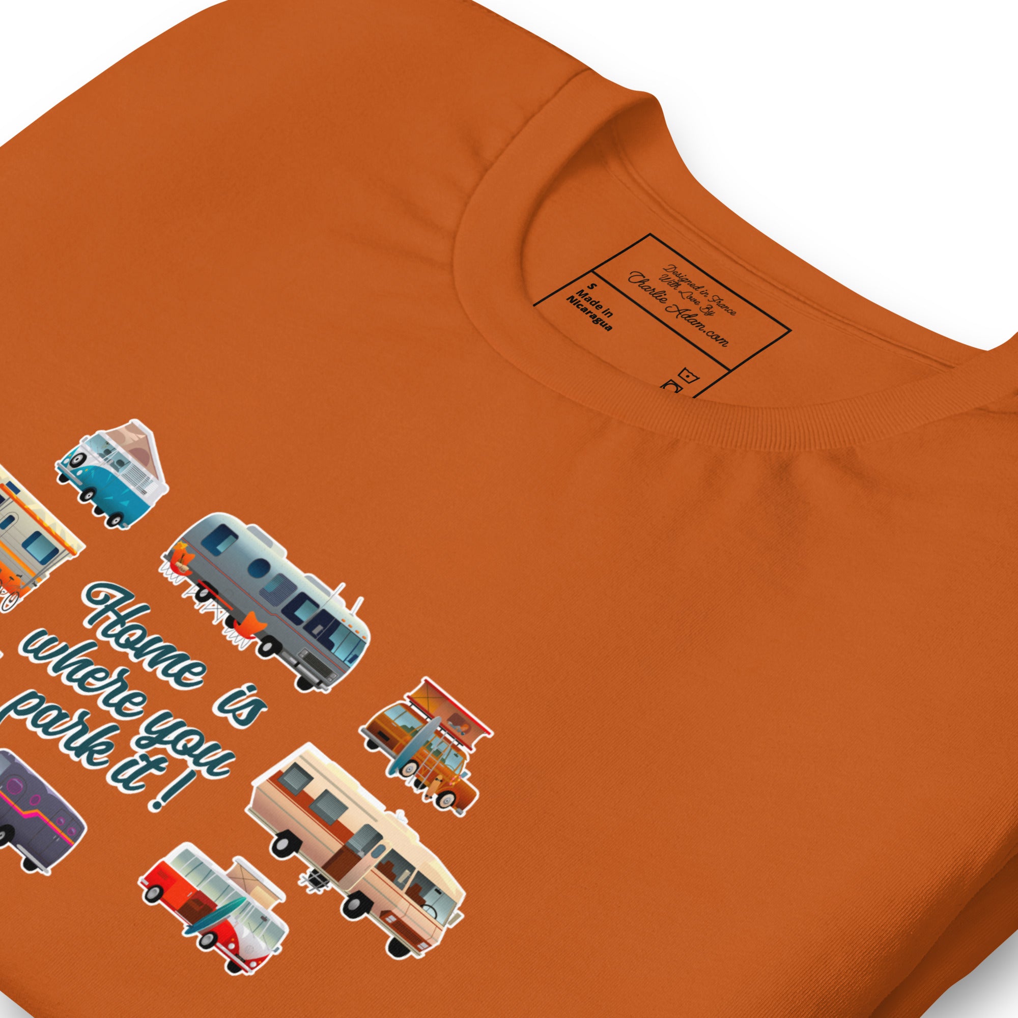 T-shirt en coton unisexe Square Vintage Campers sur couleurs vives