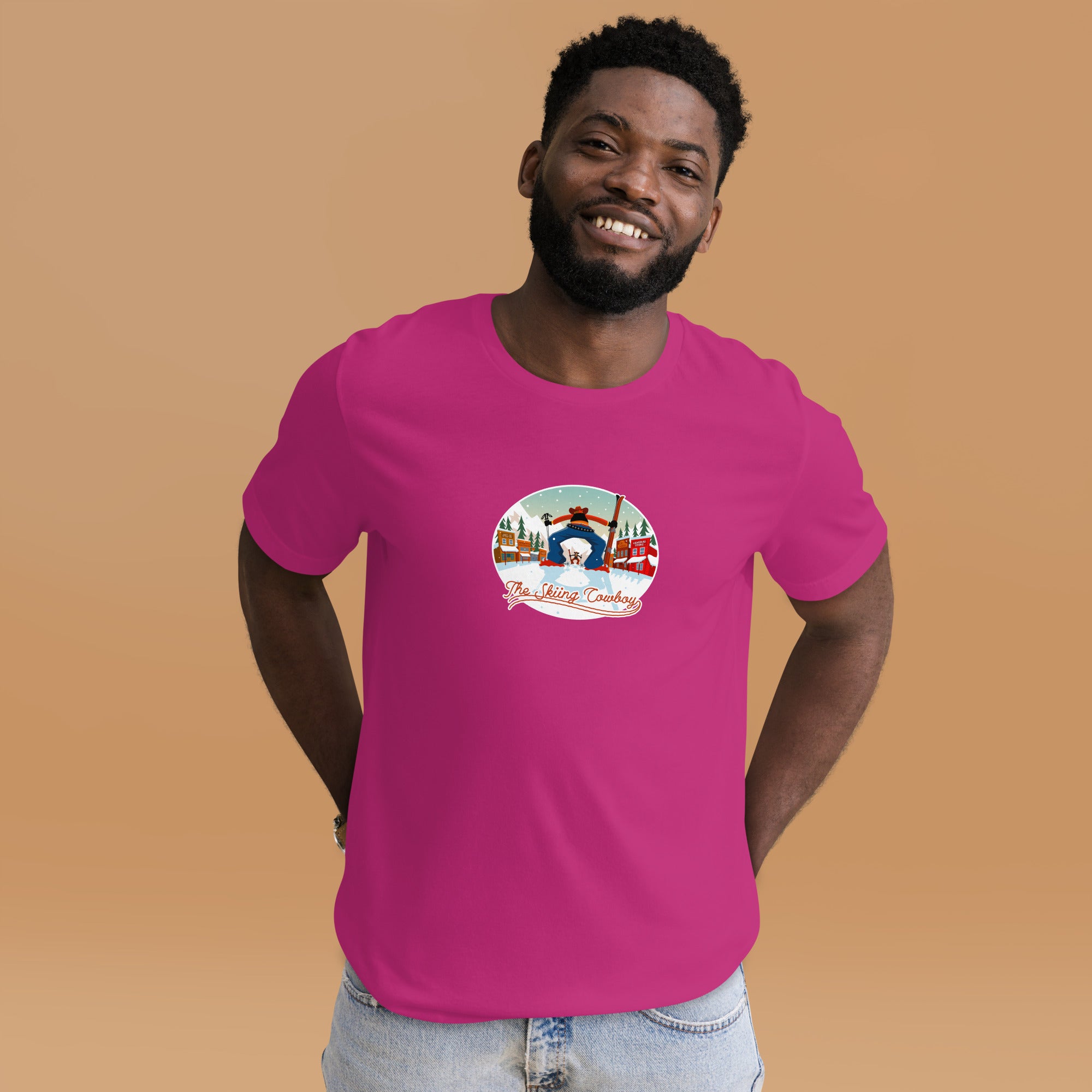 T-shirt en coton unisexe Ski Fight at OK Corral sur couleurs vives