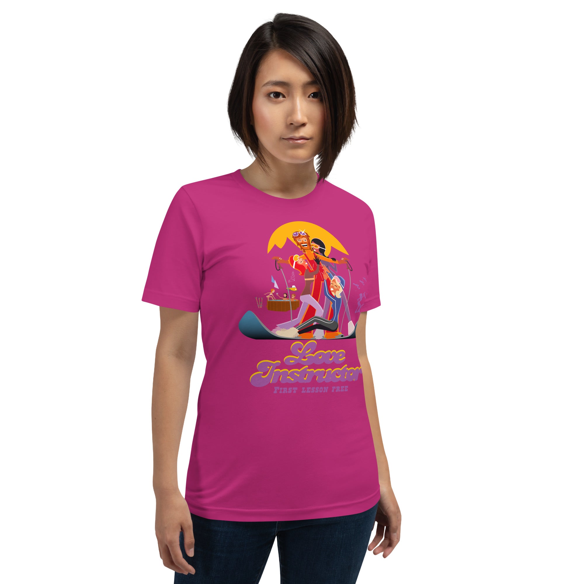 T-shirt en coton unisexe Love instructor First lesson free sur couleurs vives