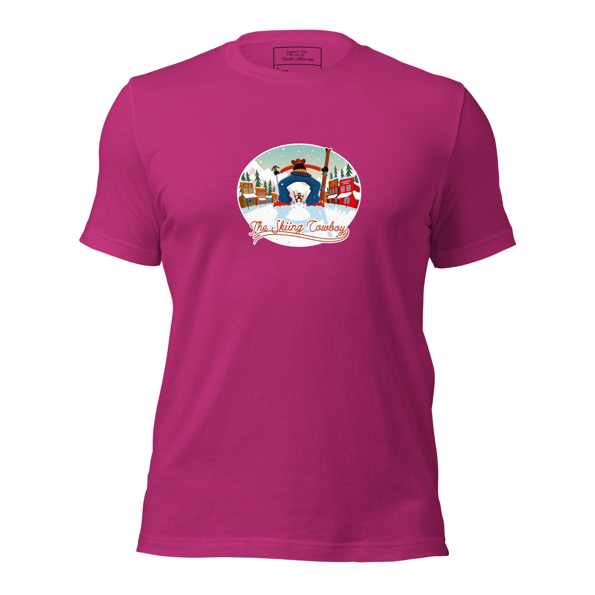T-shirt en coton unisexe Ski Fight at OK Corral sur couleurs vives