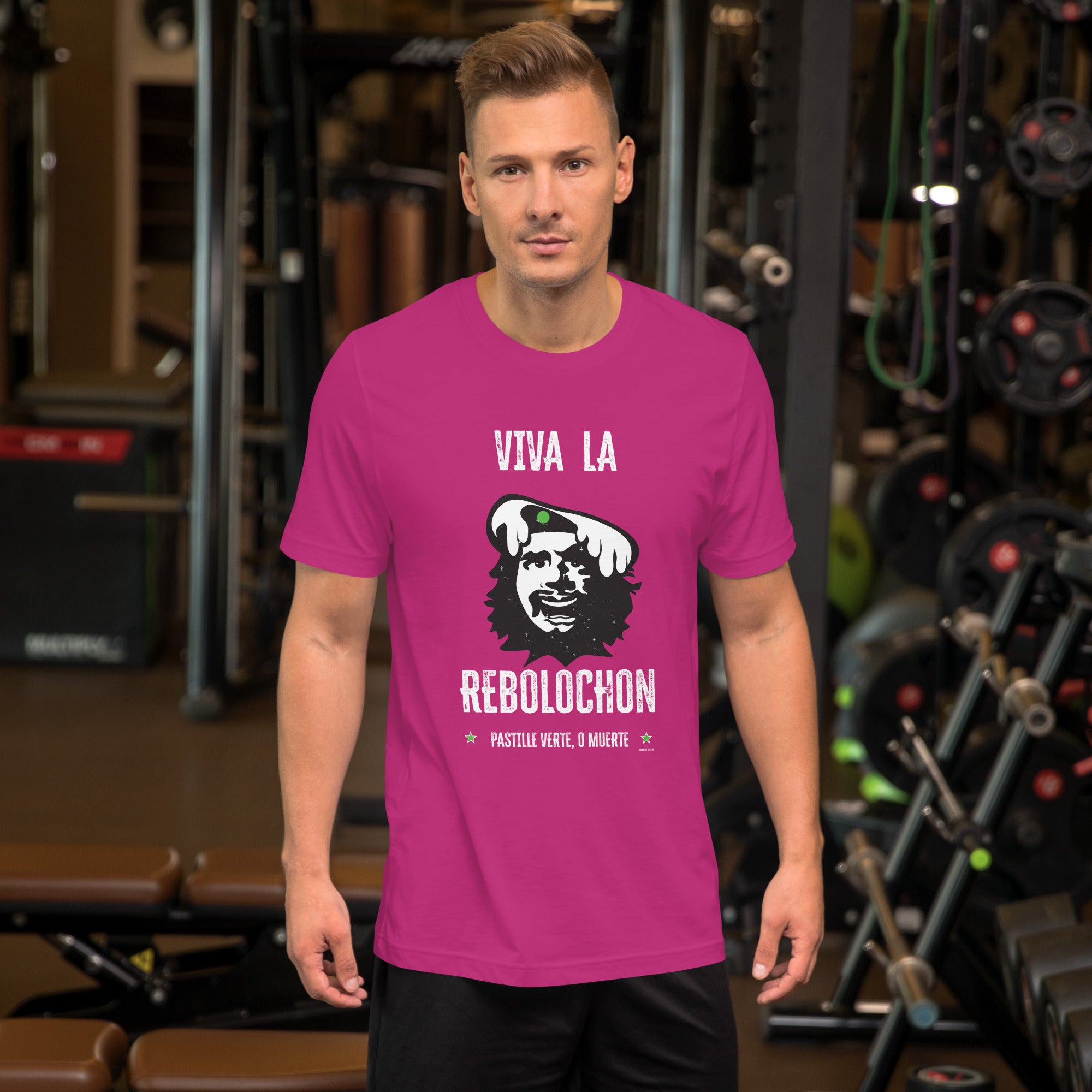T-shirt en coton unisexe Viva la Rebolochon sur couleurs vives