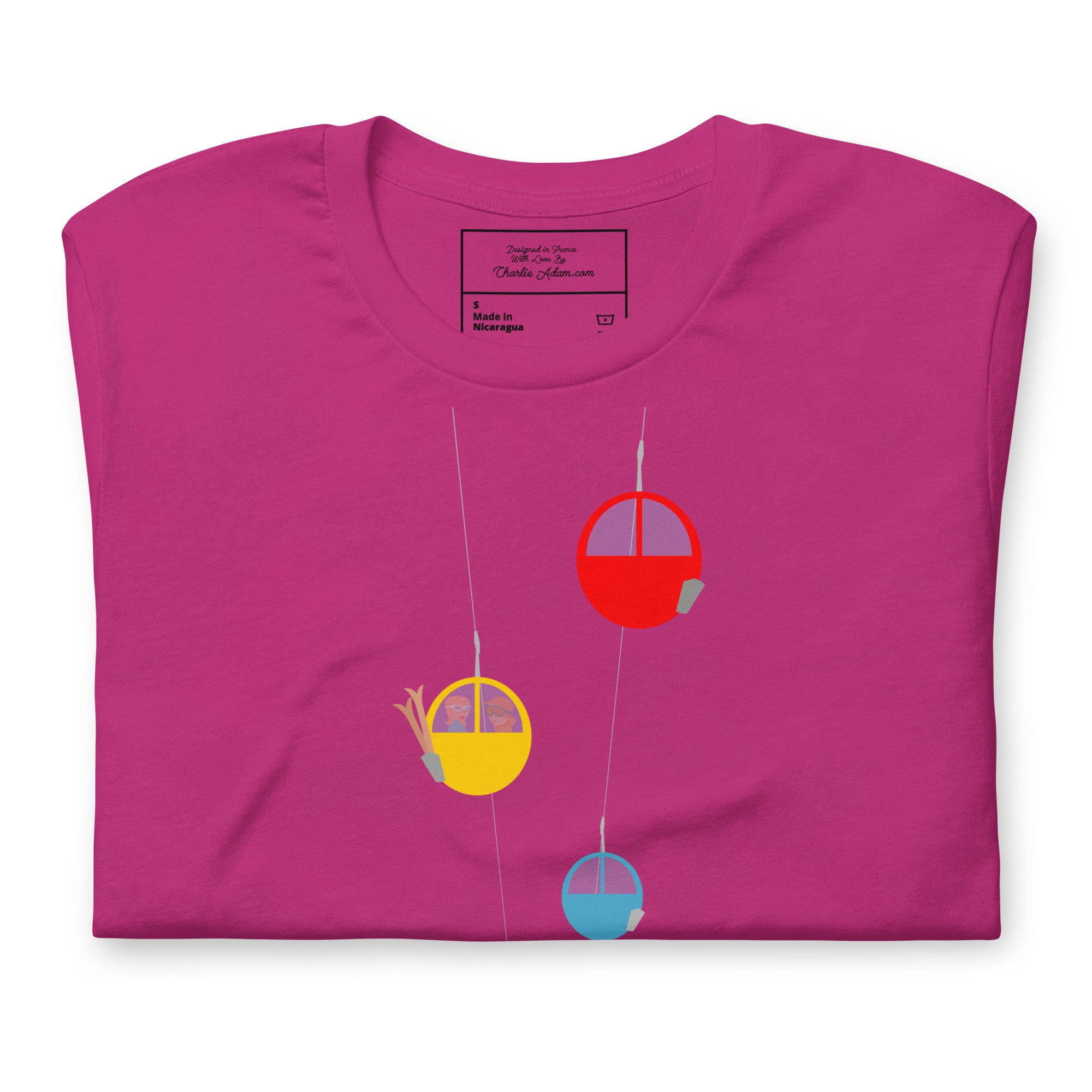 T-shirt en coton unisexe Gondolas in the mist sur couleurs vives