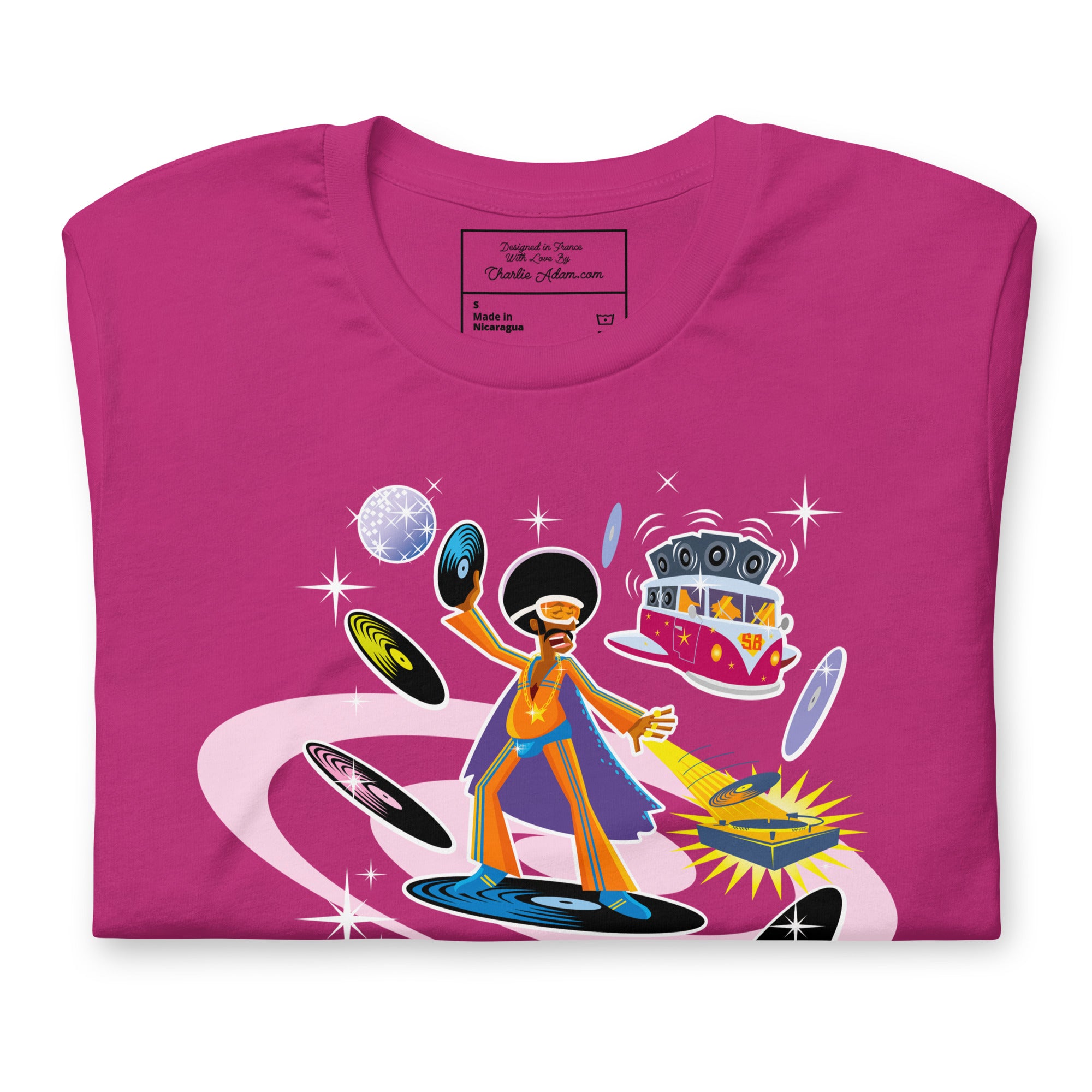 Unisex cotton t-shirt Superboogieman saves the Party on bright colors