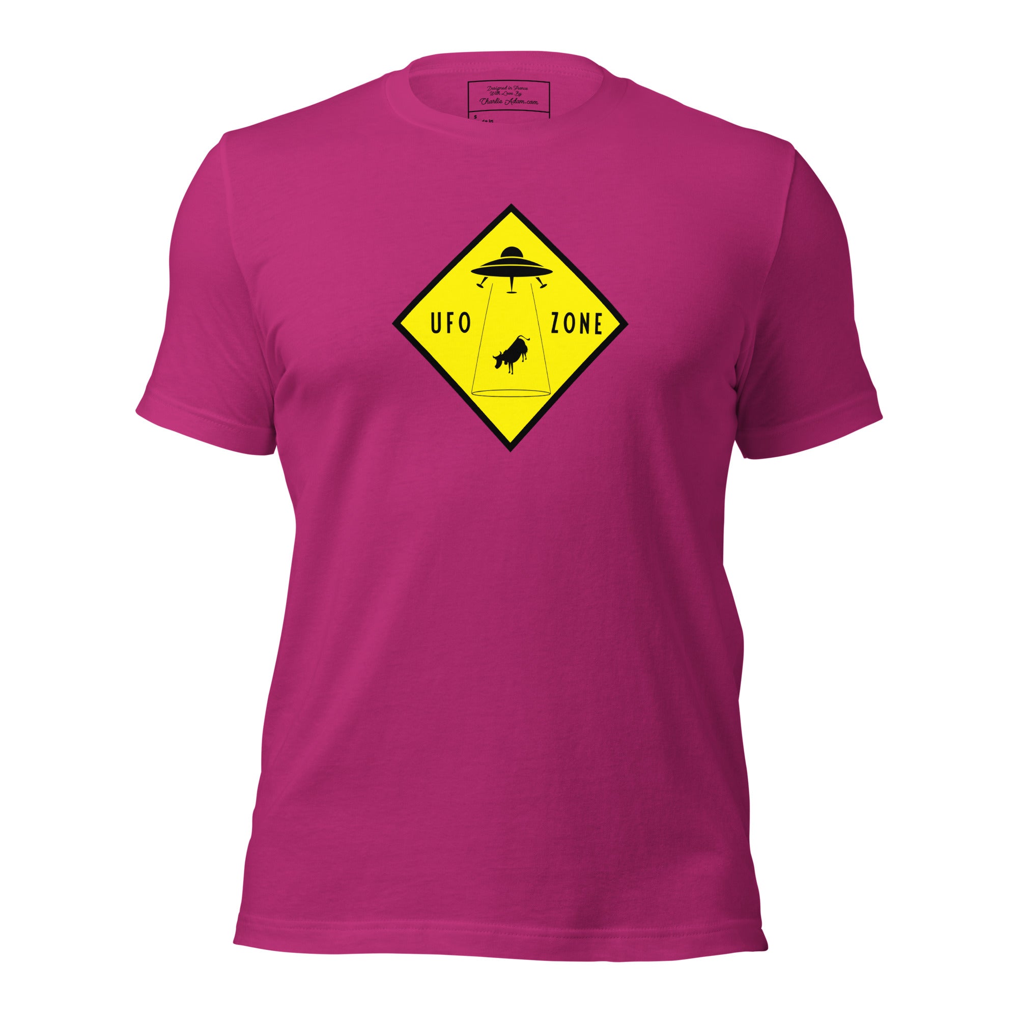 Unisex cotton t-shirt UFO Zone on bright colors