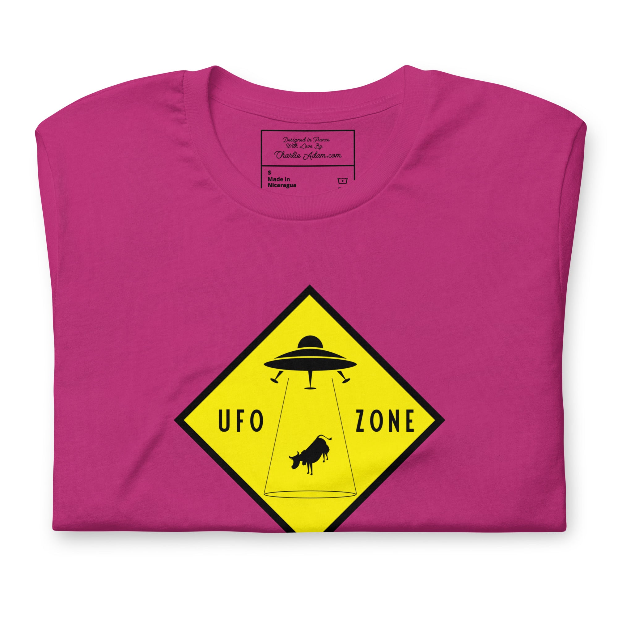 Unisex cotton t-shirt UFO Zone on bright colors
