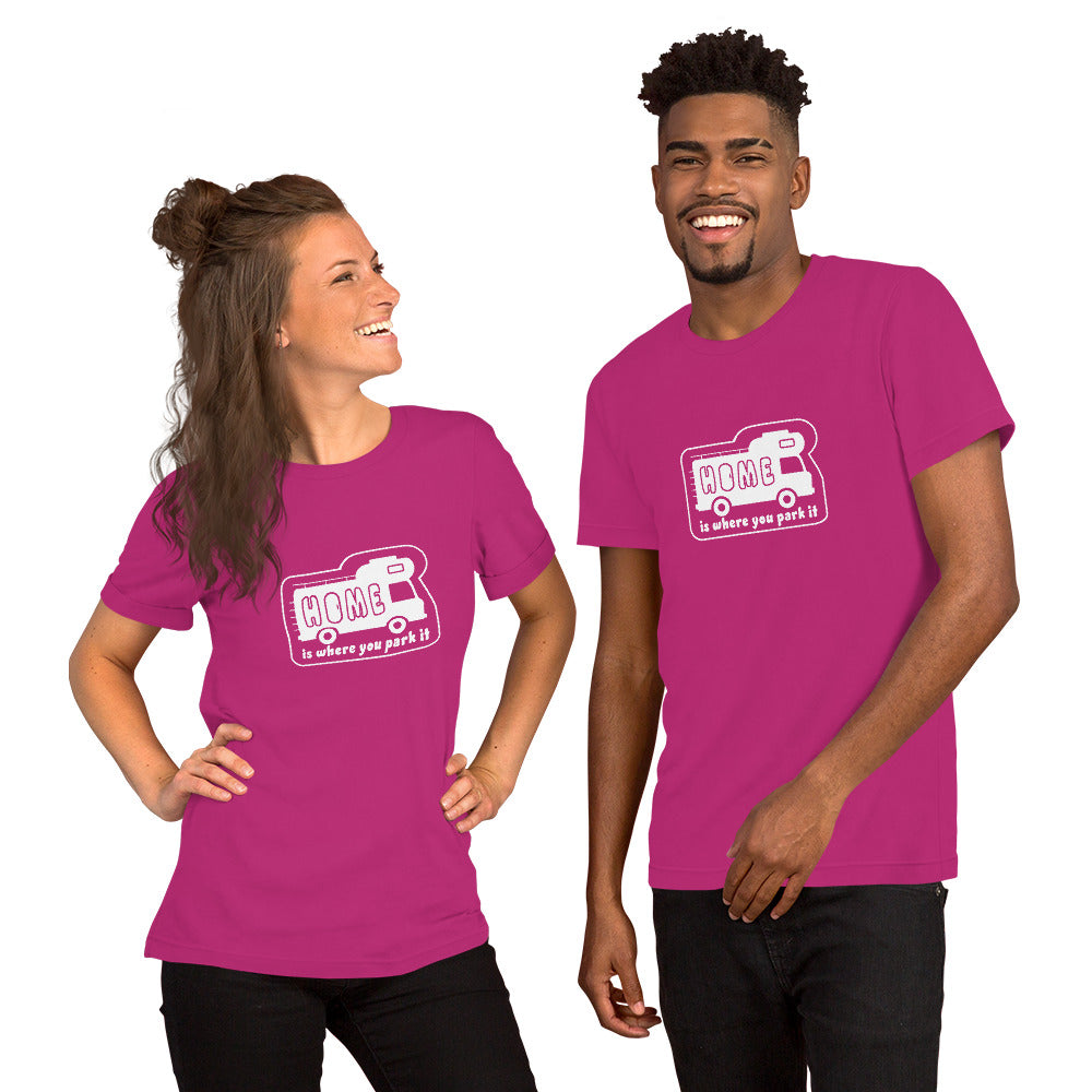 Unisex cotton t-shirt Bold Camper Van on bright colors