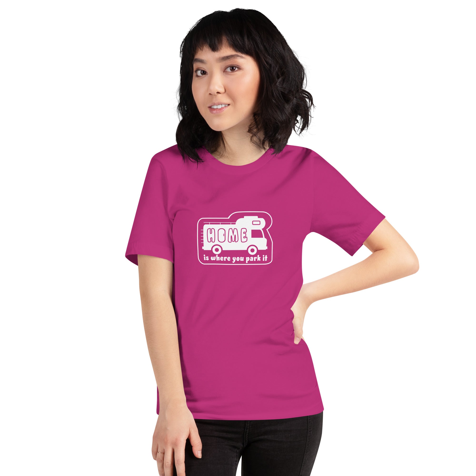 Unisex cotton t-shirt Bold Camper Van on bright colors