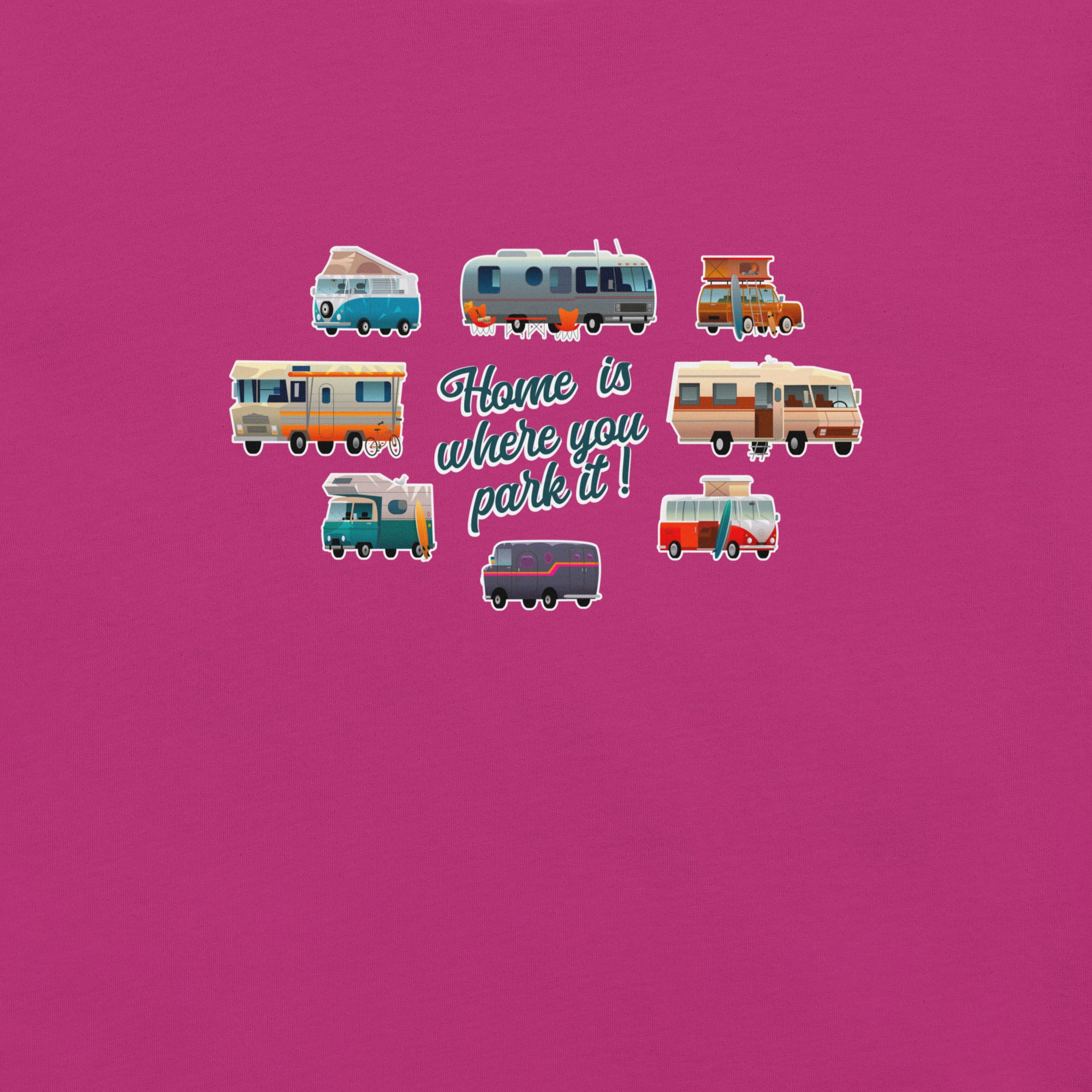 T-shirt en coton unisexe Square Vintage Campers sur couleurs vives