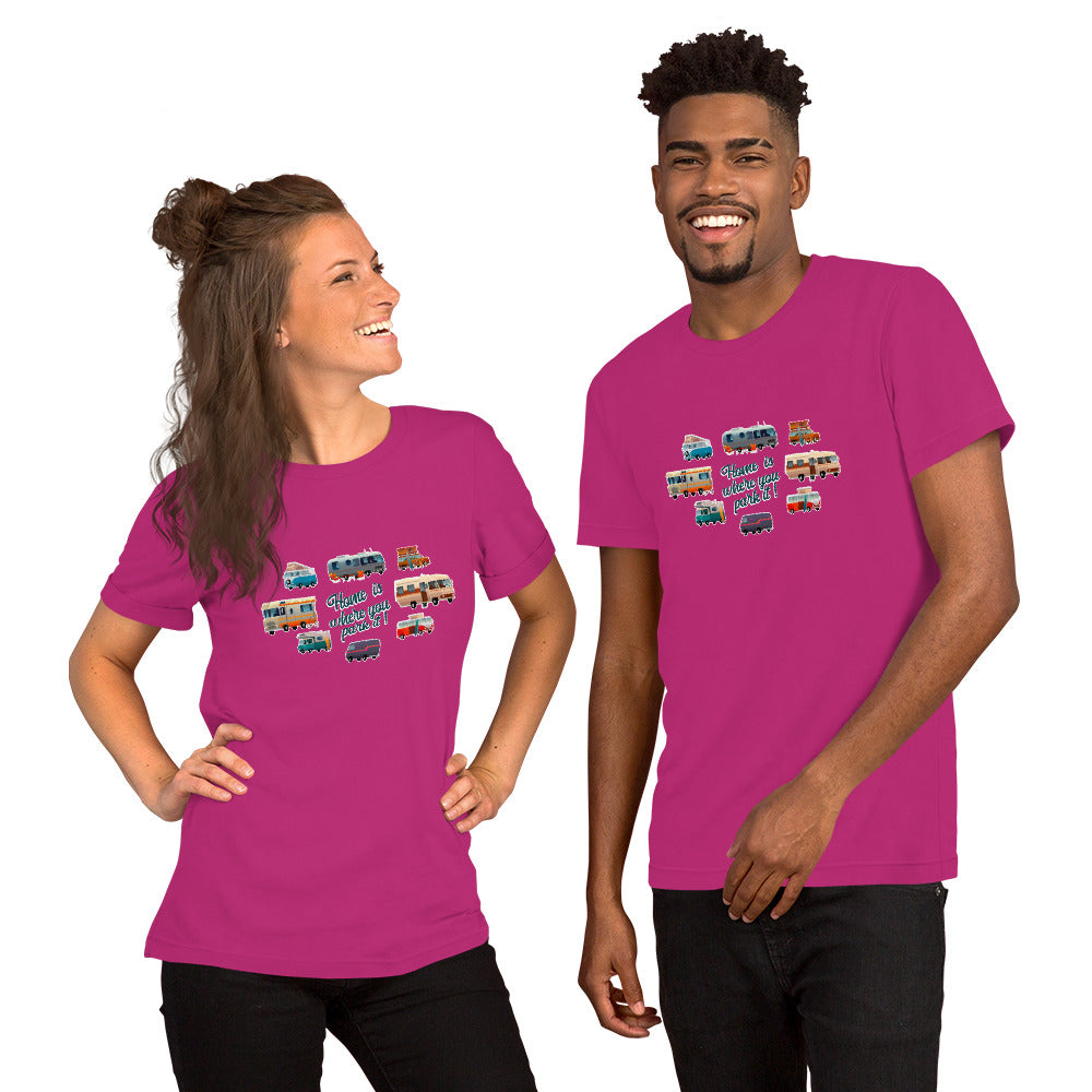 T-shirt en coton unisexe Square Vintage Campers sur couleurs vives