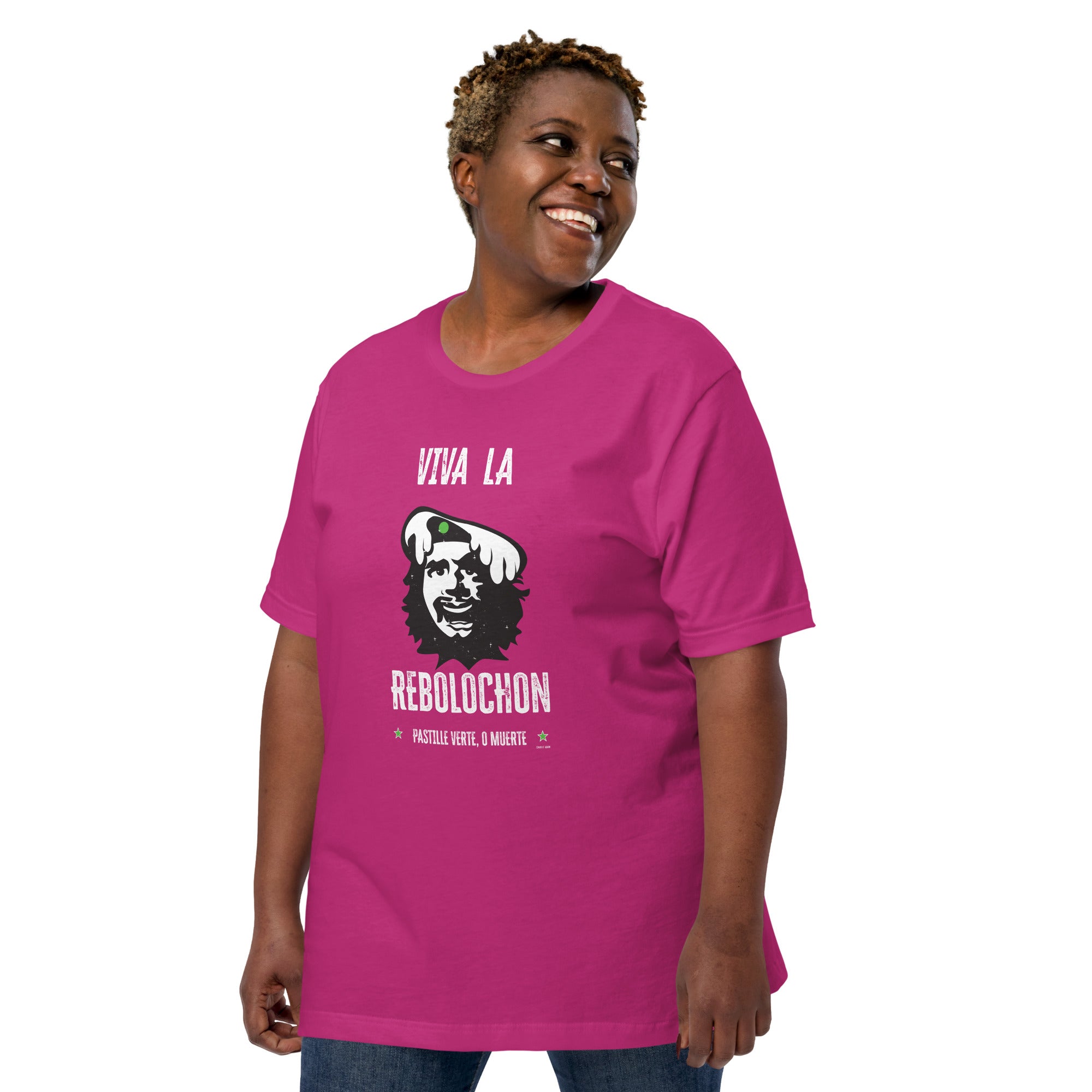 T-shirt en coton unisexe Viva la Rebolochon sur couleurs vives
