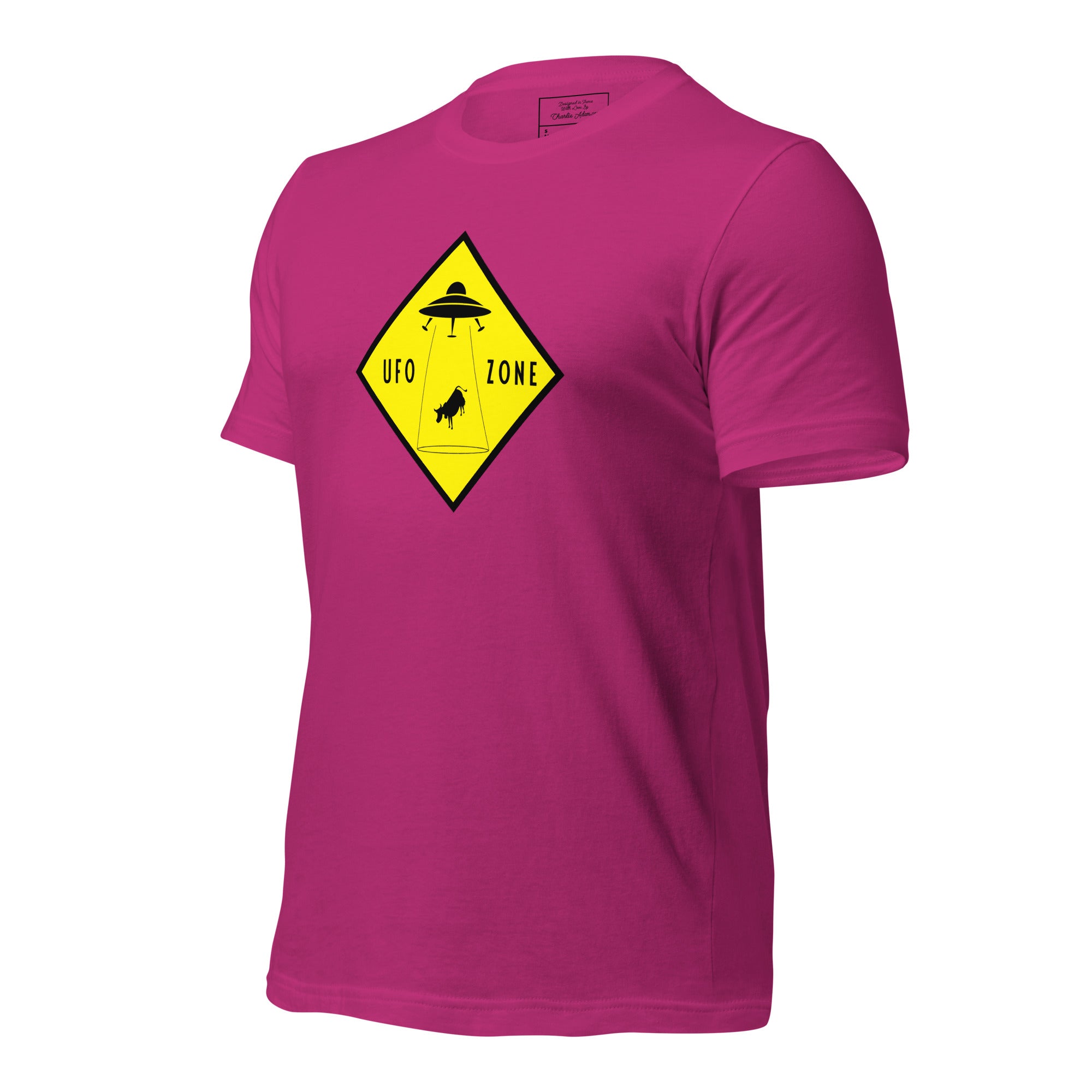Unisex cotton t-shirt UFO Zone on bright colors