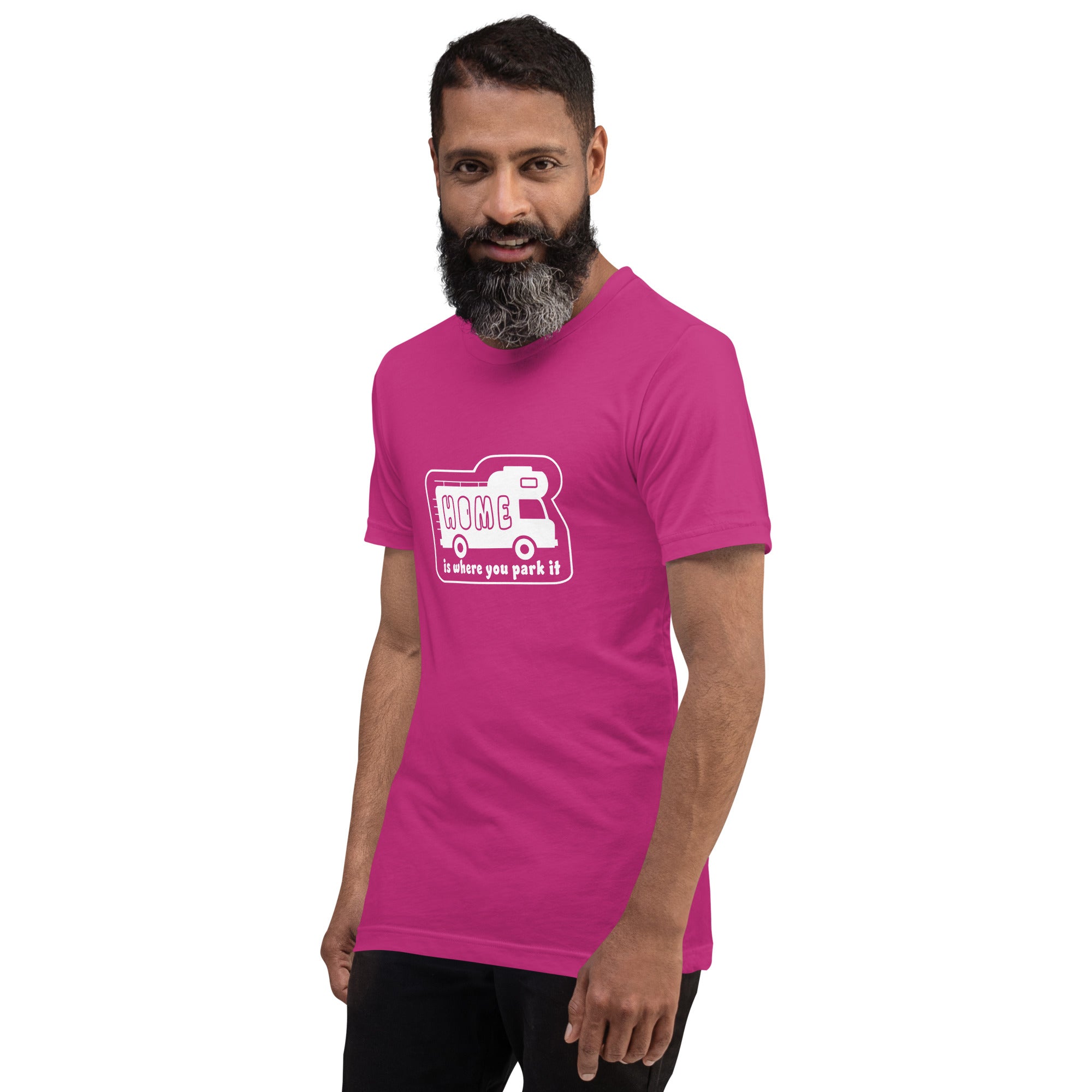 Unisex cotton t-shirt Bold Camper Van on bright colors
