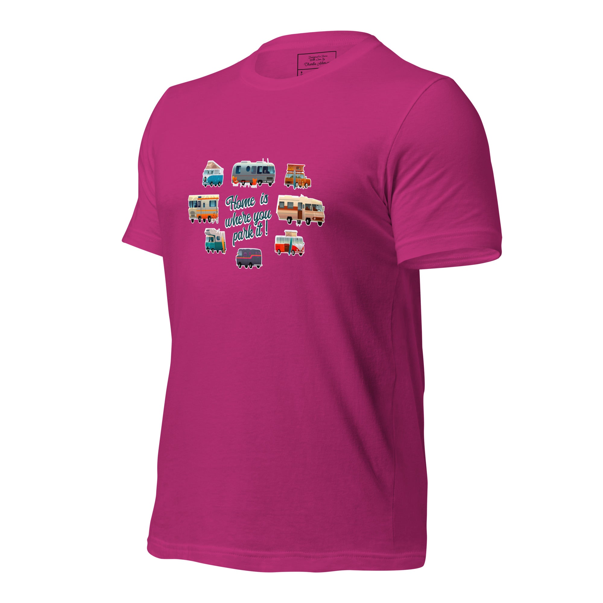 T-shirt en coton unisexe Square Vintage Campers sur couleurs vives