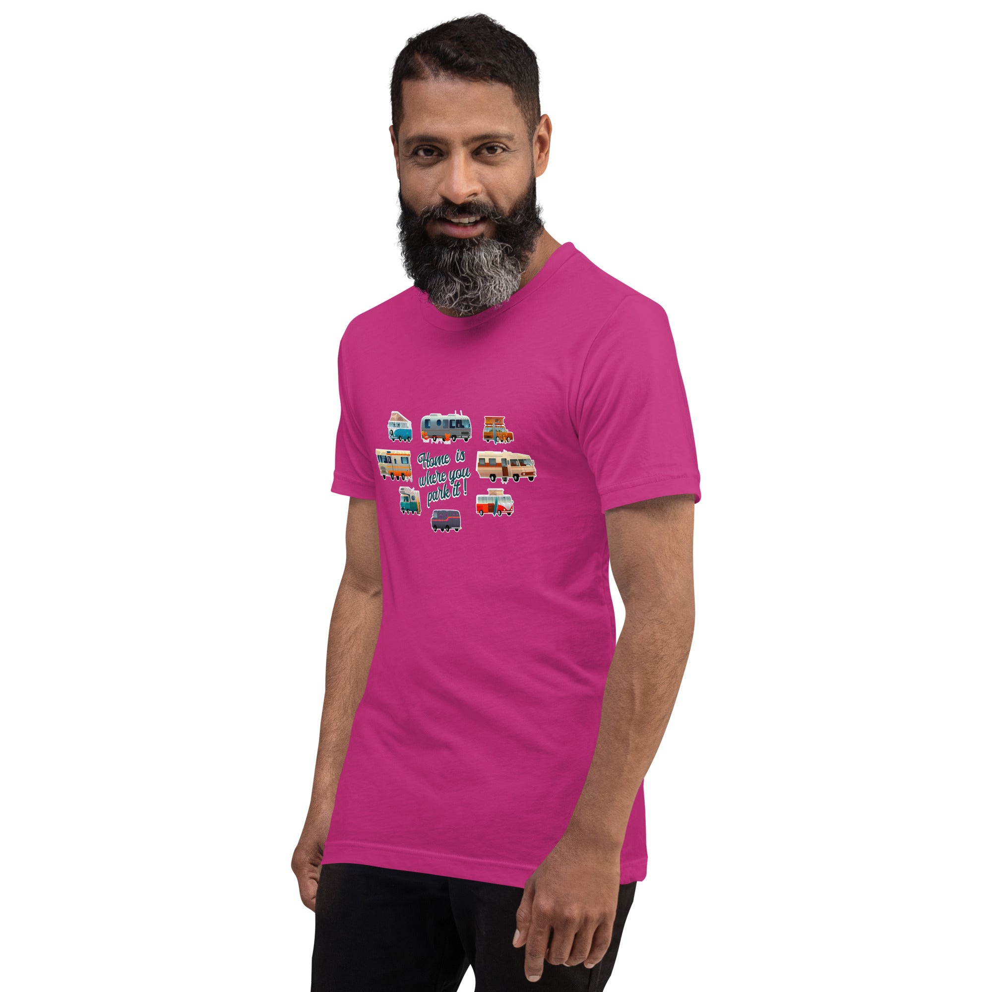 T-shirt en coton unisexe Square Vintage Campers sur couleurs vives