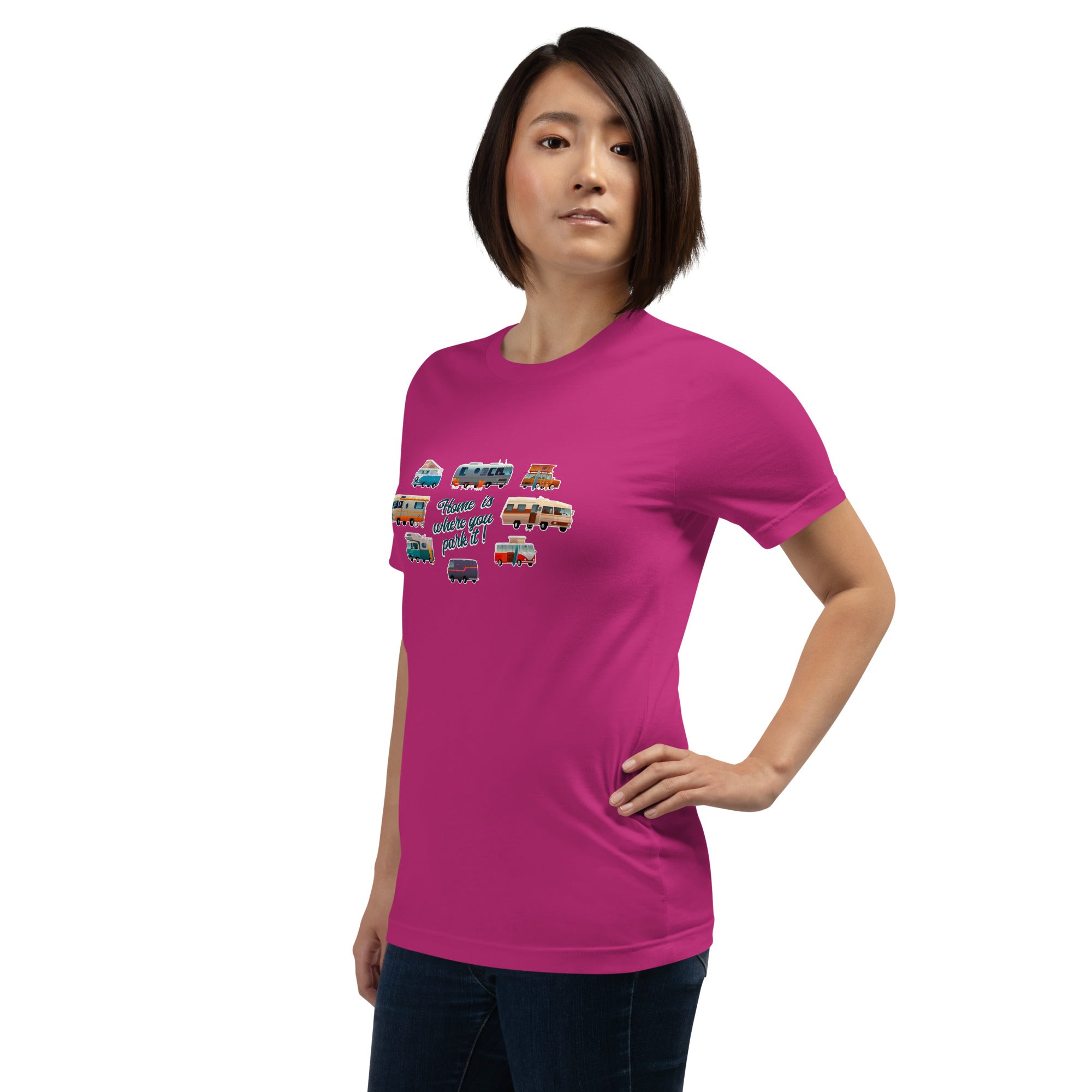 T-shirt en coton unisexe Square Vintage Campers sur couleurs vives