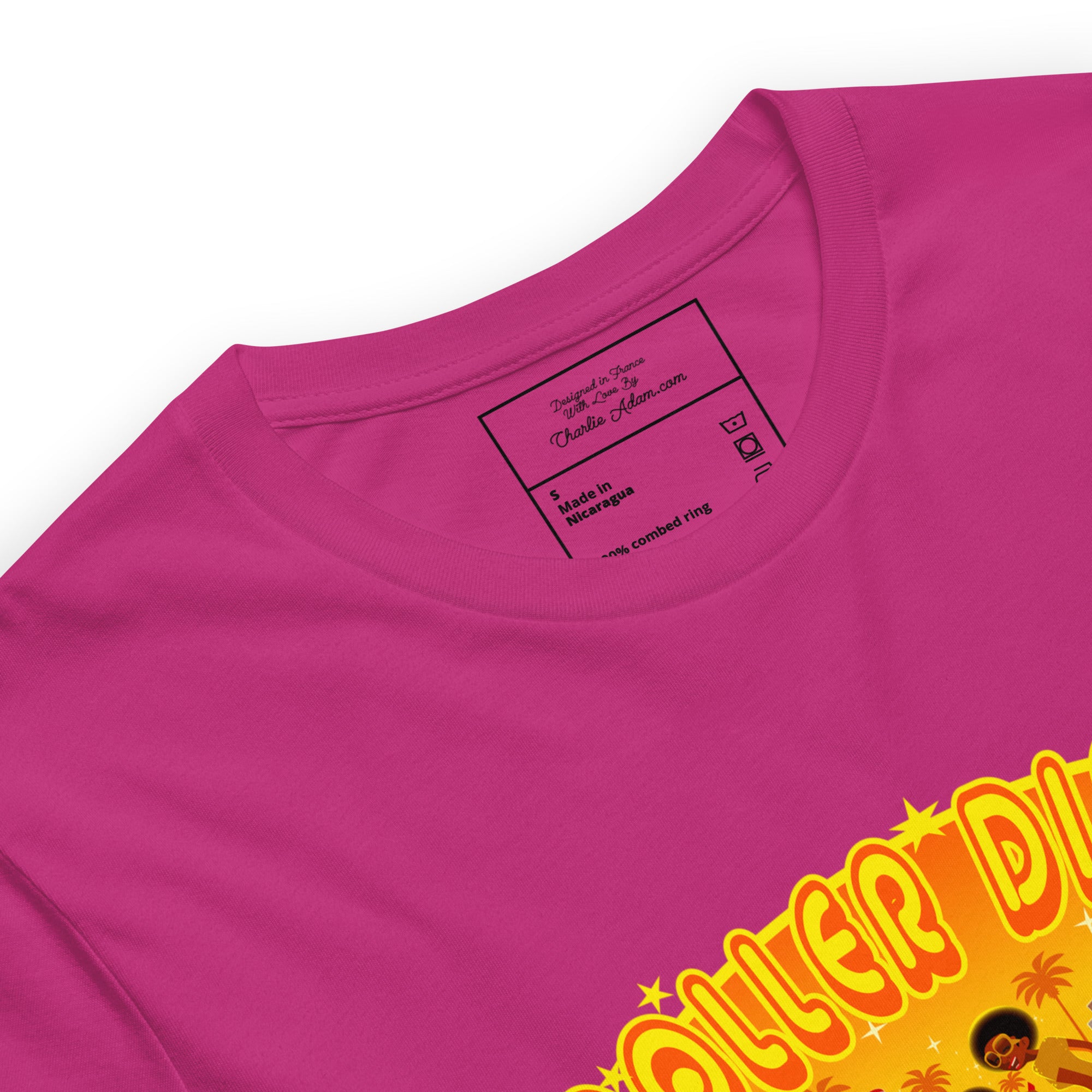T-shirt en coton unisexe Roller Disco 1975 sur couleurs vives