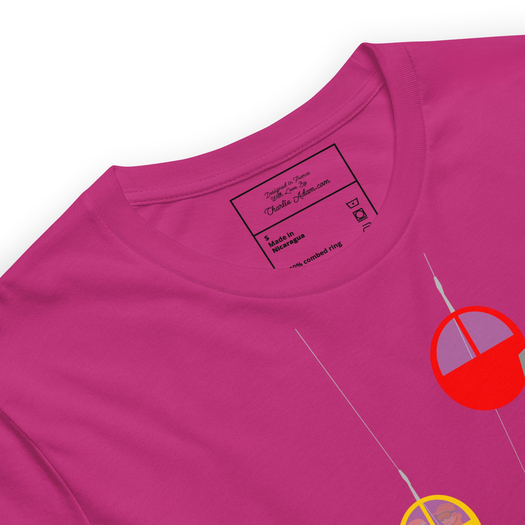 T-shirt en coton unisexe Gondolas in the mist sur couleurs vives